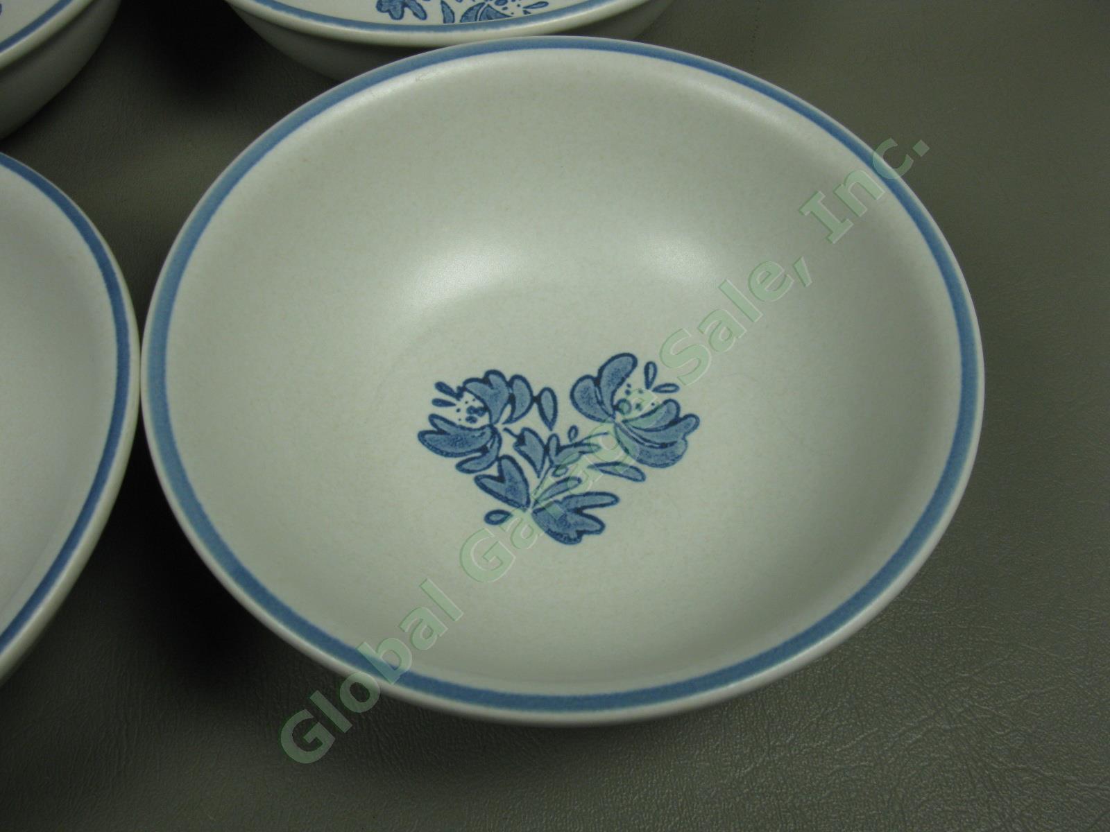 10 Pfaltzgraff Yorktowne USA Blue Gray Floral 6" Soup Cereal Bowls Set Lot EUC!! 1