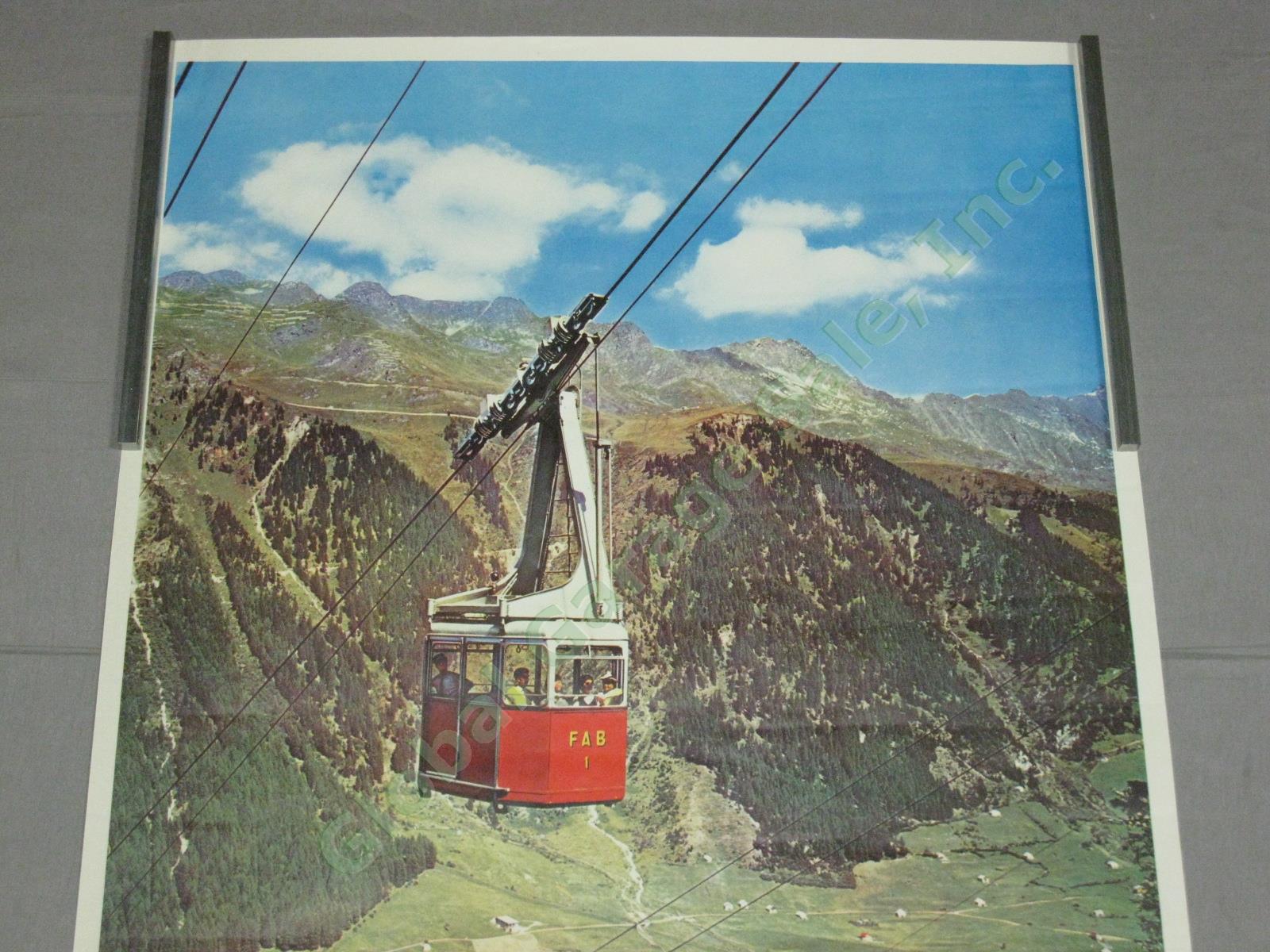 Vtg Original 1950 Swiss Travel Poster Airolo Ticino Switzerland Cable Car NO RES 1