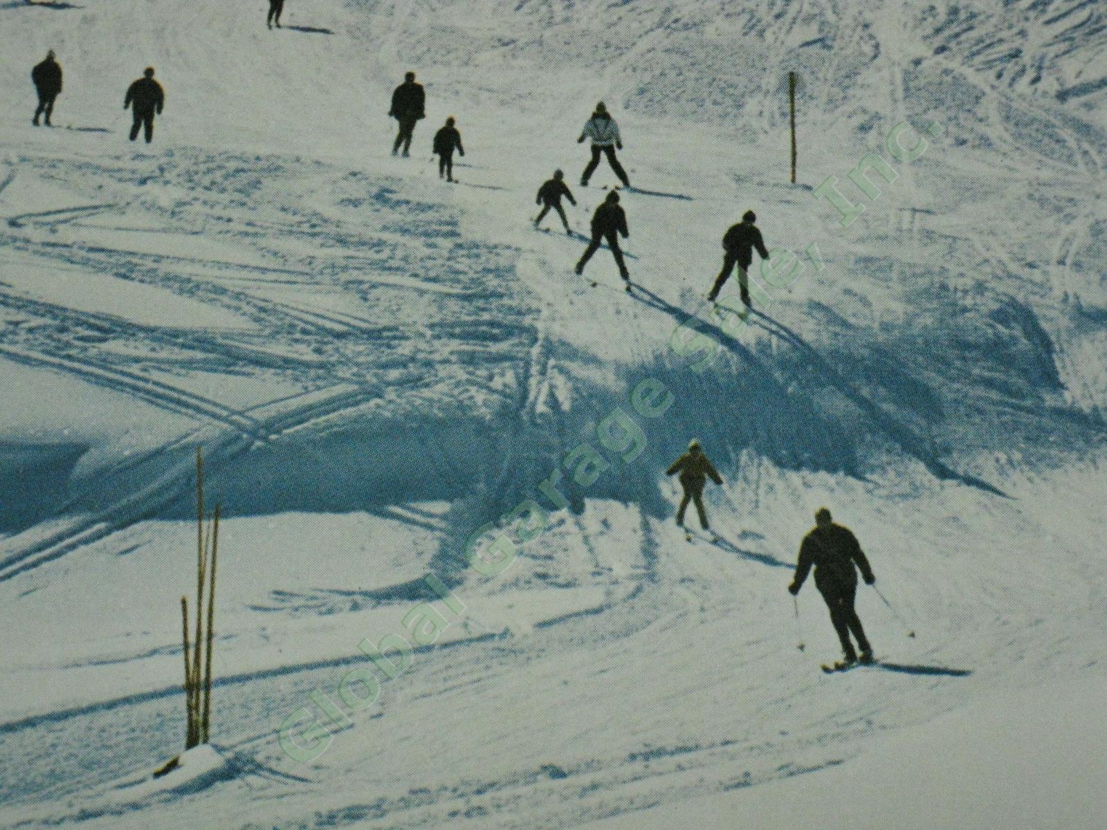 Rare Vtg 1960s Swiss Travel Ski Poster Savognin Resort Grisons Chairlift Skiing 4