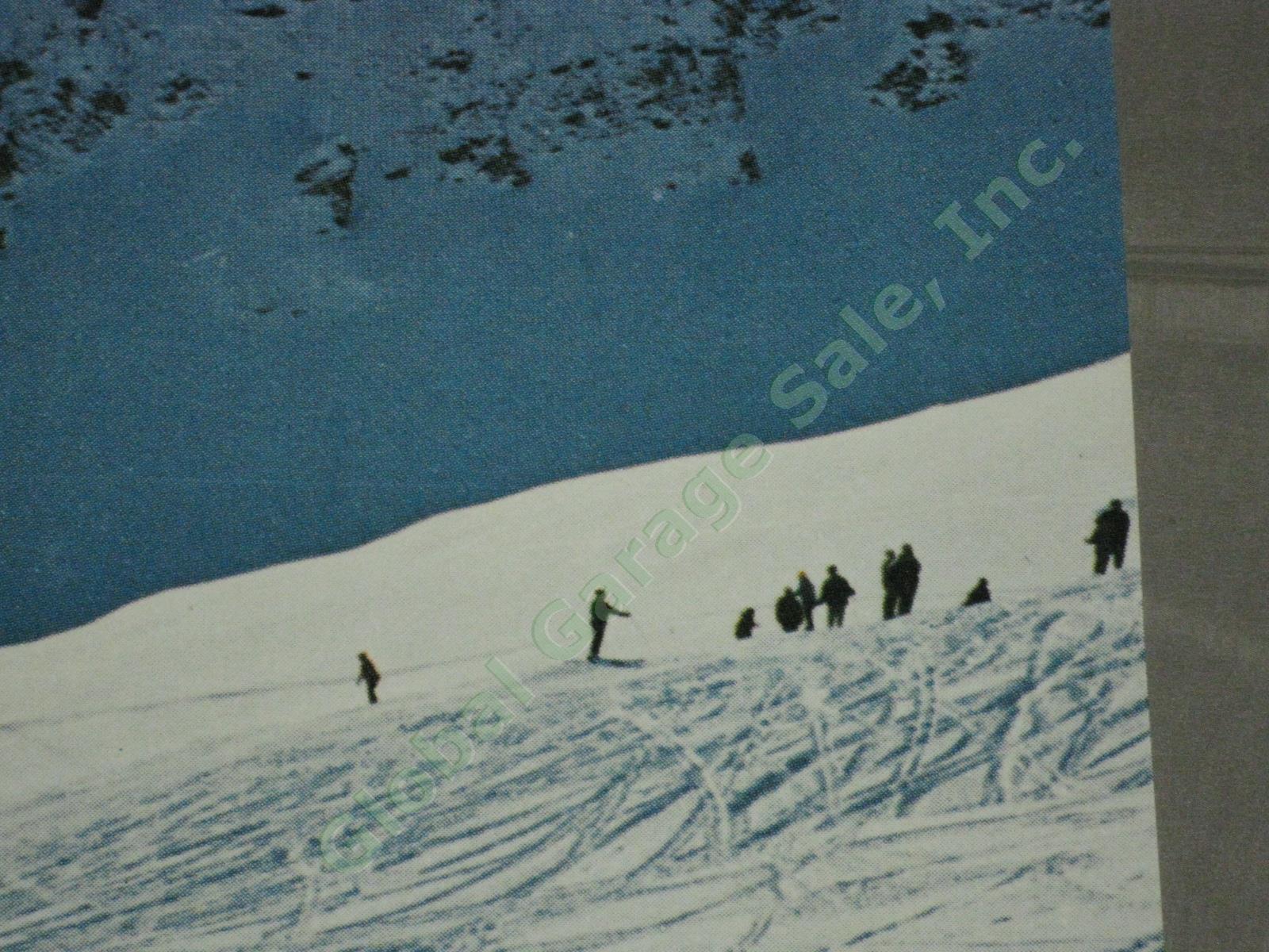 Rare Vtg 1960s Swiss Travel Ski Poster Savognin Resort Grisons Chairlift Skiing 5