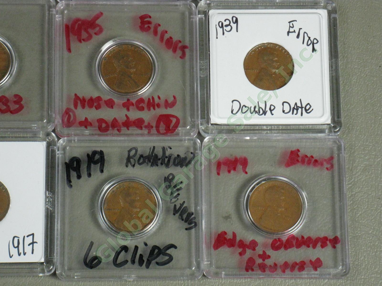 36 US Penny Mint Error Lot 12 UNC 1907 1917 1969-S ++ Doubles Die Cracks Wide AM 3