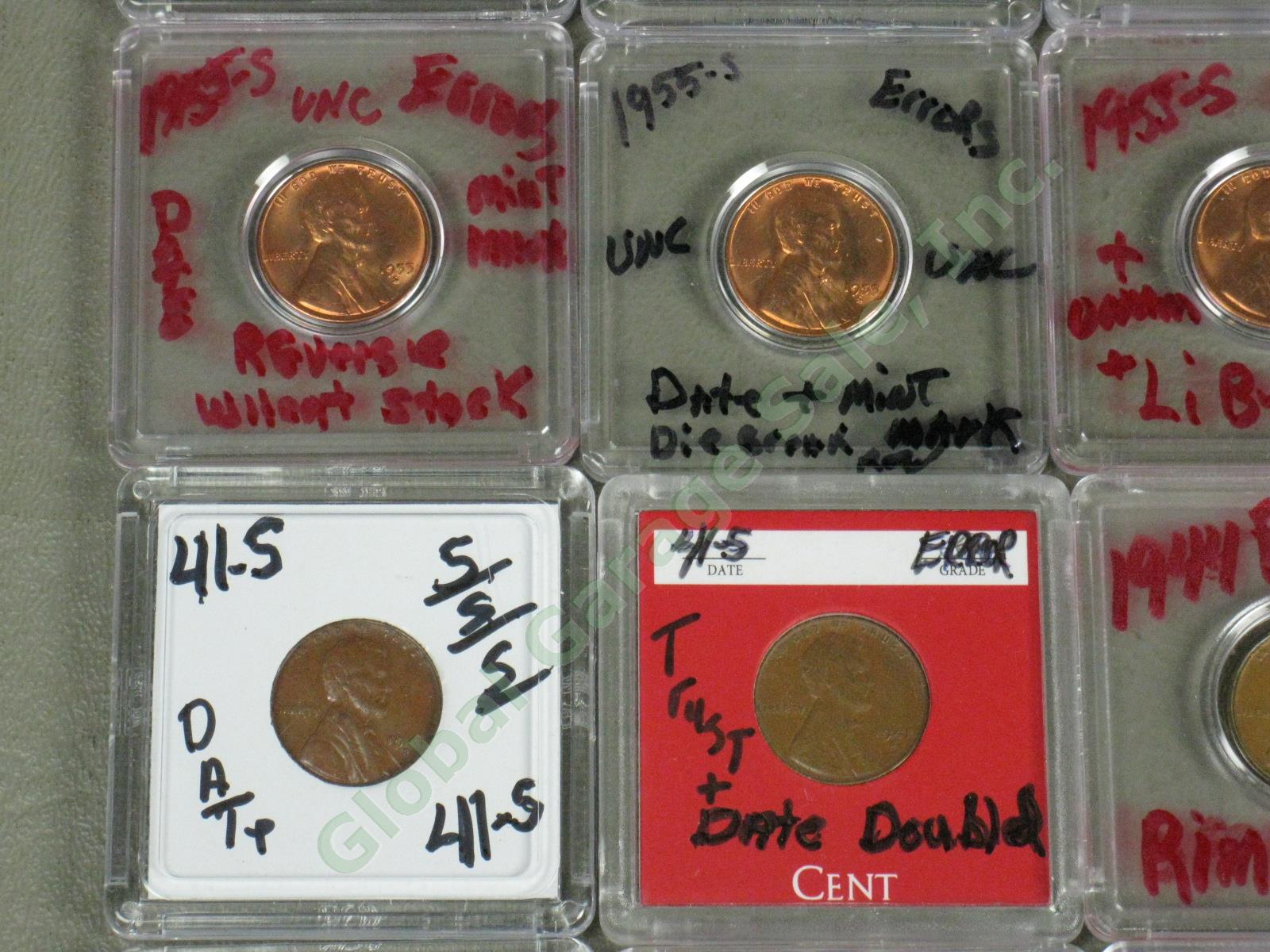 36 US Penny Mint Error Lot 12 UNC 1907 1917 1969-S ++ Doubles Die Cracks Wide AM 4