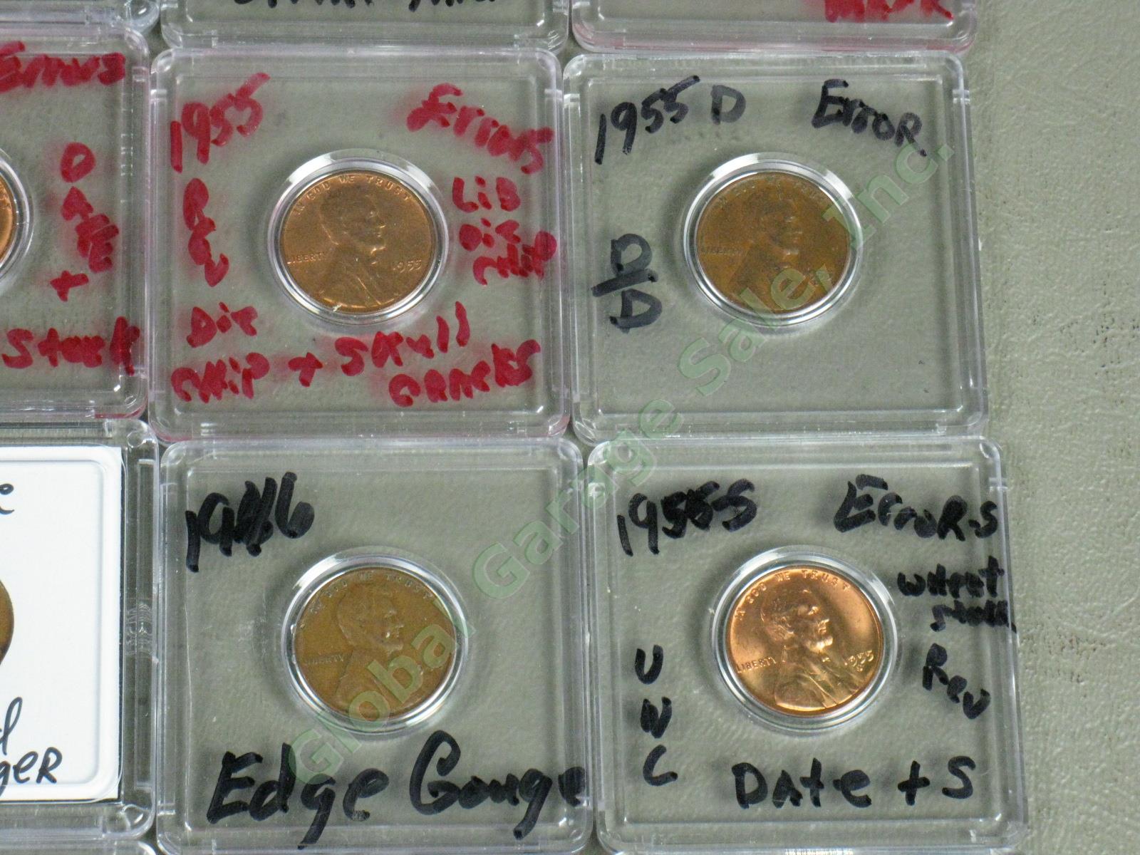 36 US Penny Mint Error Lot 12 UNC 1907 1917 1969-S ++ Doubles Die Cracks Wide AM 6