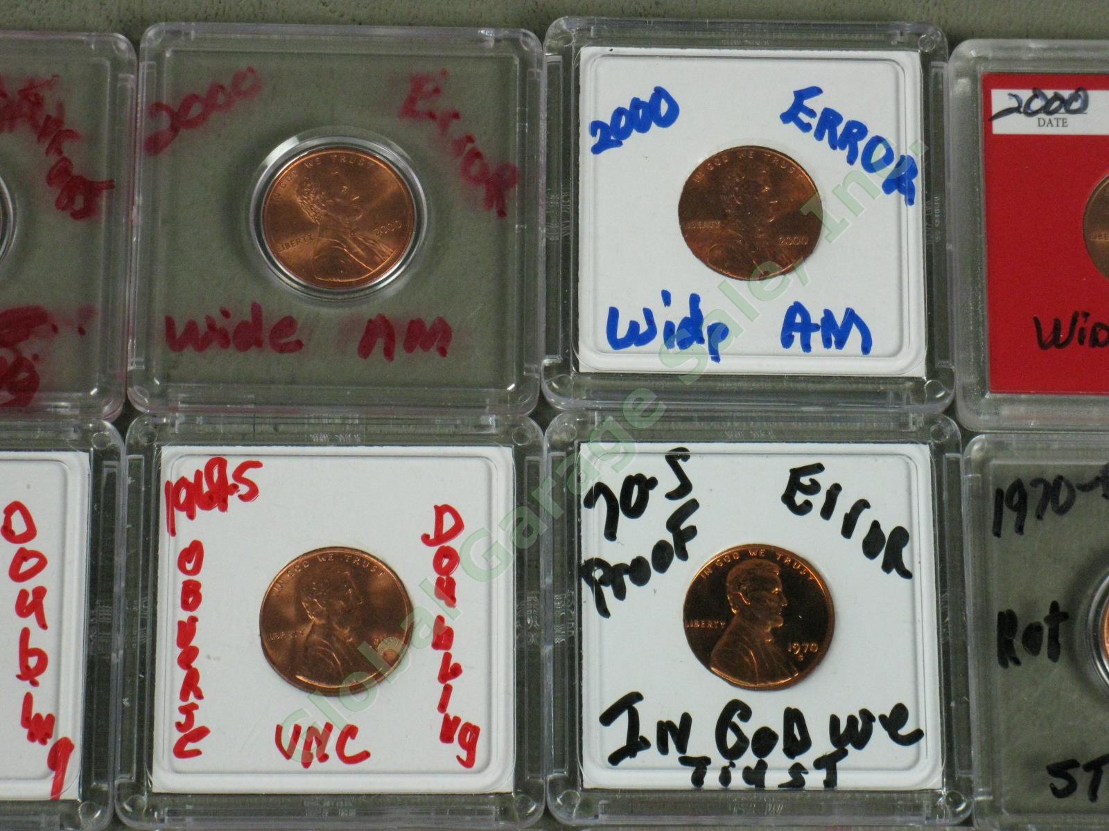 36 US Penny Mint Error Lot 12 UNC 1907 1917 1969-S ++ Doubles Die Cracks Wide AM 8