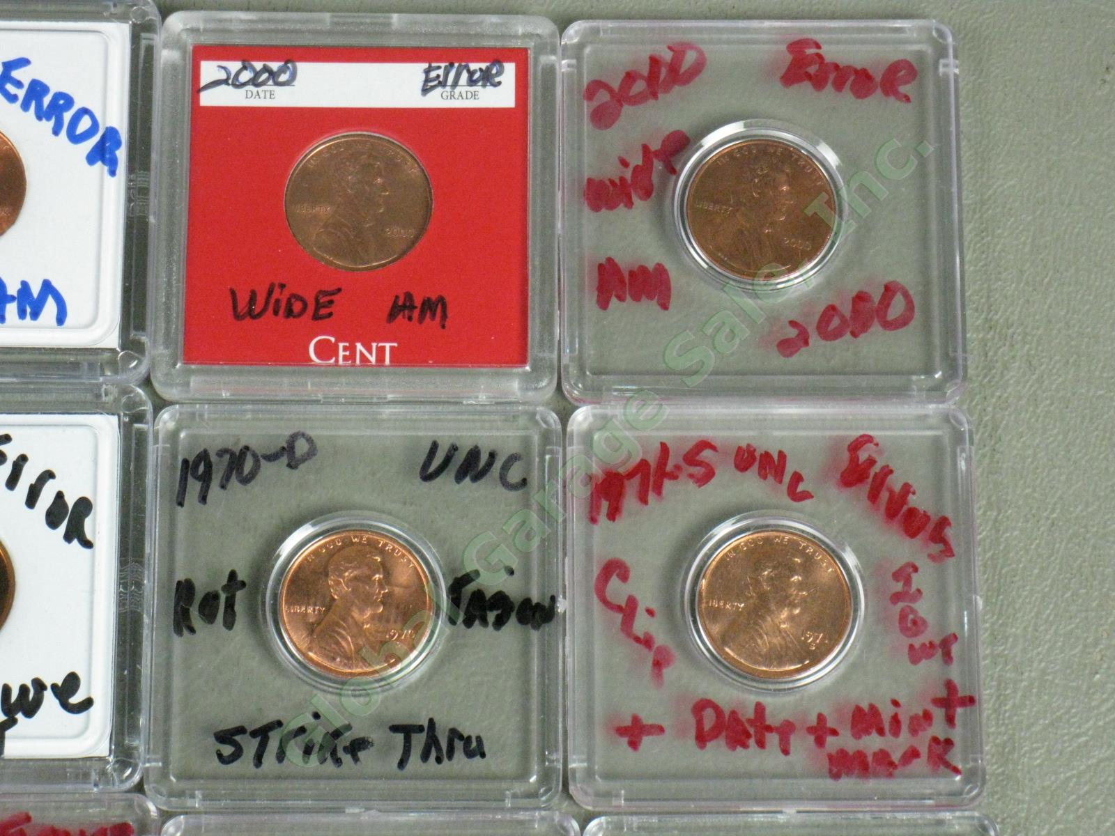 36 US Penny Mint Error Lot 12 UNC 1907 1917 1969-S ++ Doubles Die Cracks Wide AM 9