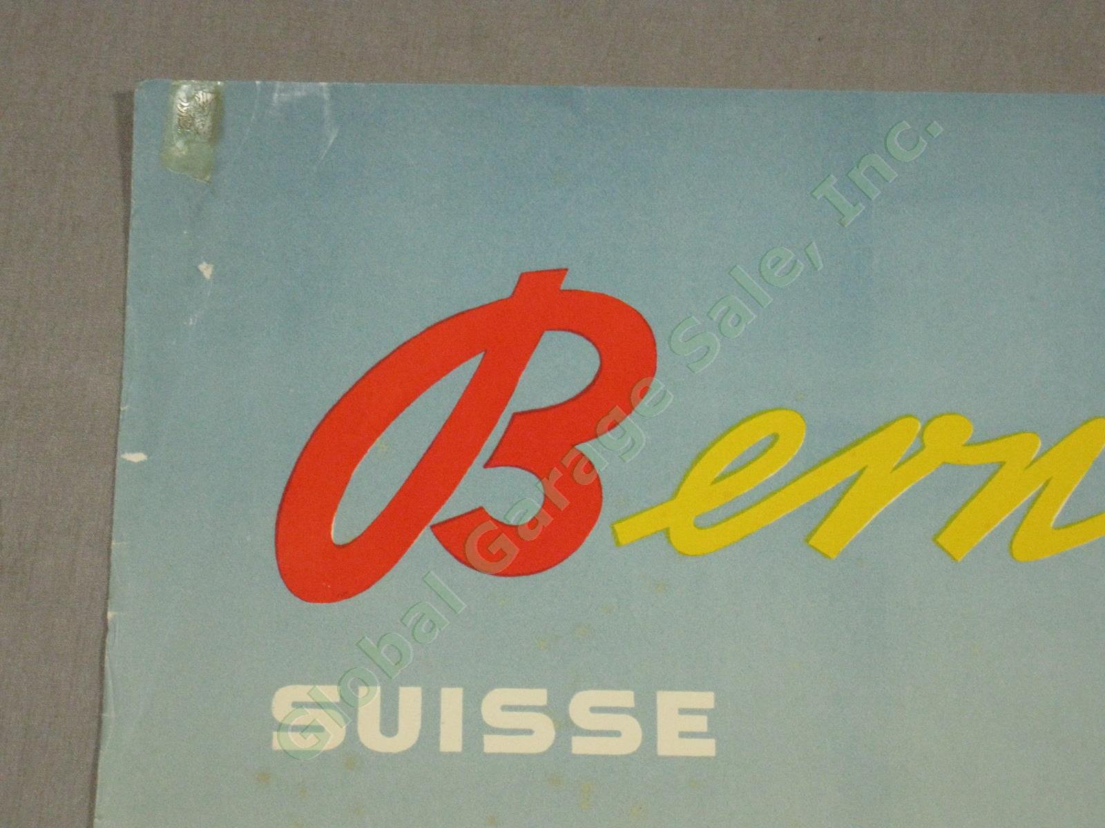 Vtg 1940s Swiss Travel Poster Berner Oberland Switzerland Albert Steiner Photo 8