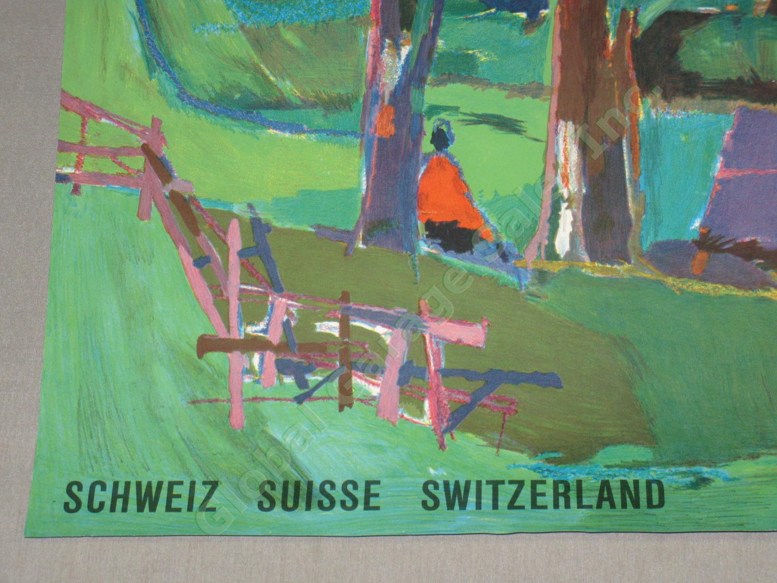 Vtg 1950s Swiss Travel Poster Grindelwald Berner Oberland Hugo Wetli Switzerland 4