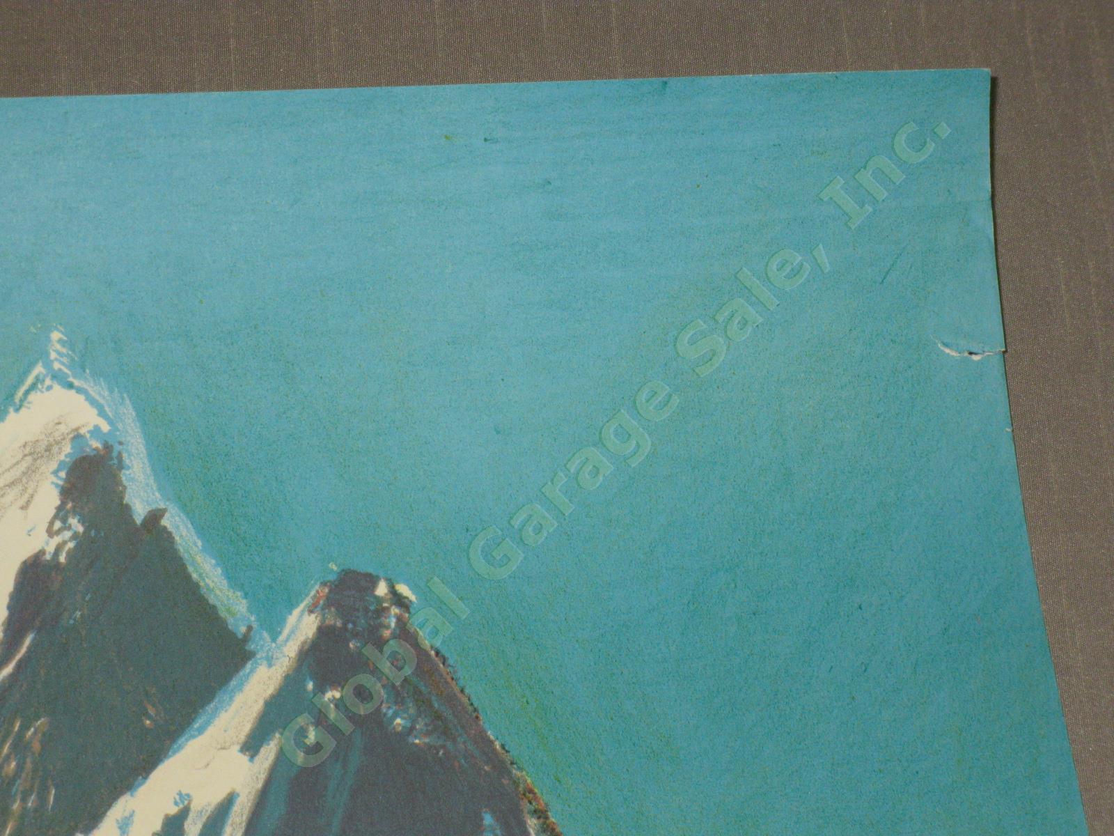 Vtg 1950s Swiss Travel Poster Grindelwald Berner Oberland Hugo Wetli Switzerland 7