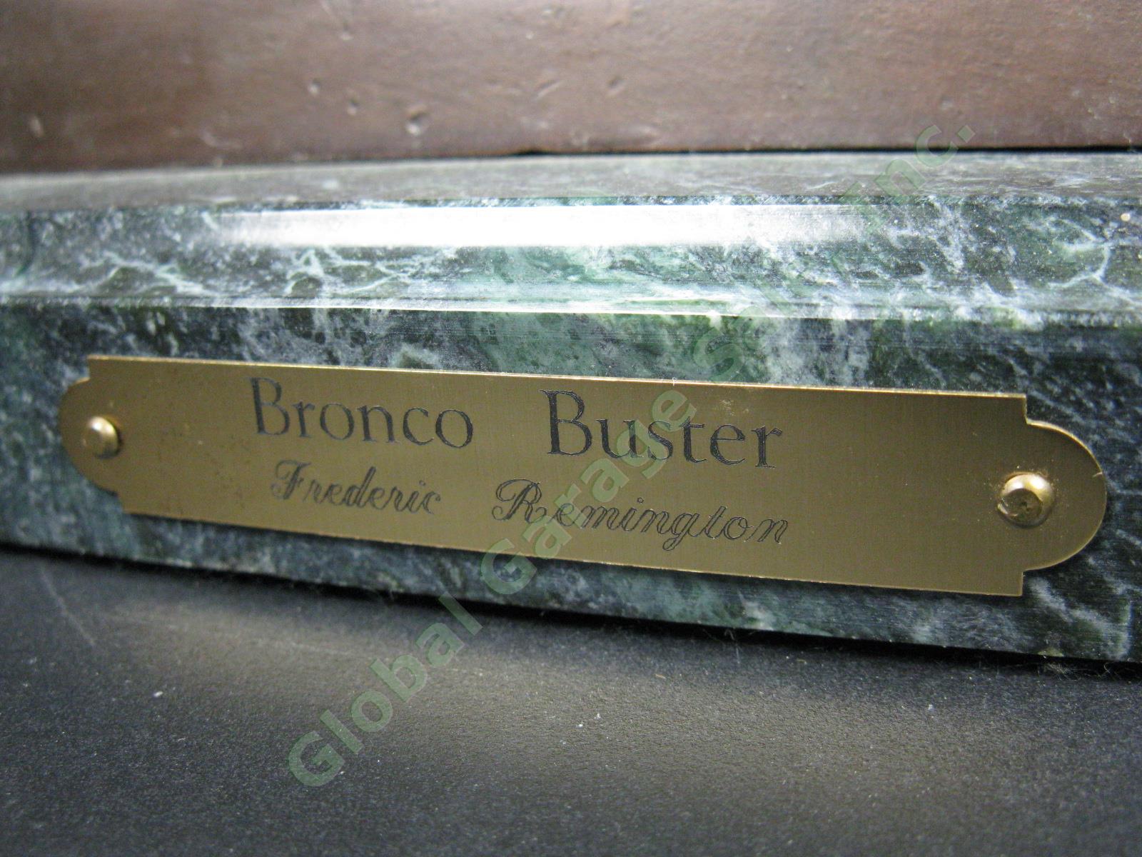 22" Frederic Remington Bronco Buster Cowboy Horse Bronze Sculpture Statue Marble 5