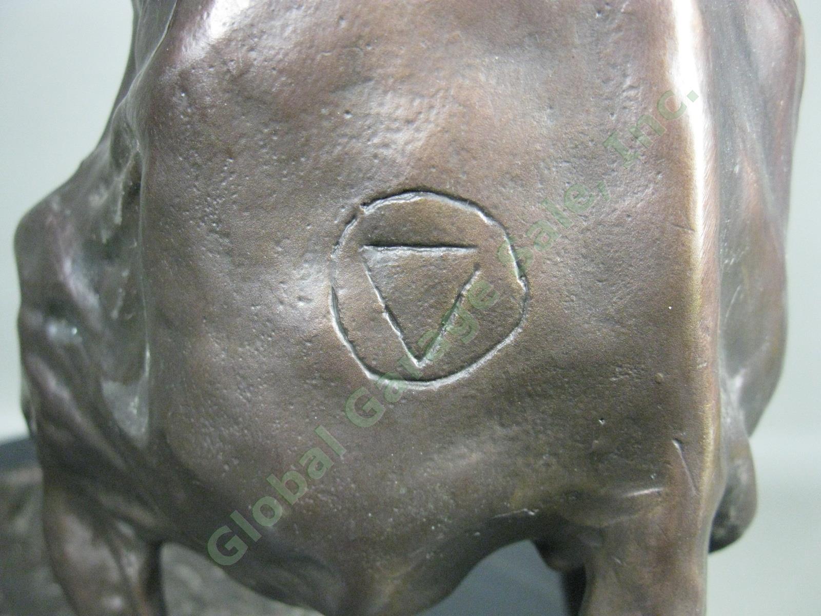 22" Frederic Remington Bronco Buster Cowboy Horse Bronze Sculpture Statue Marble 10