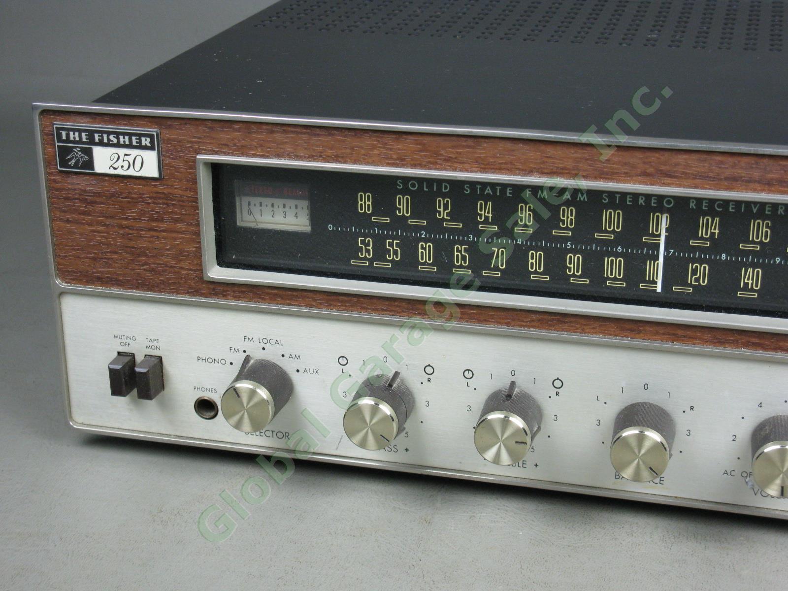 Vtg The Fisher 250-TX Tune-O-Matic AM/FM Stereo Receiver Stations Tested As-Is 1