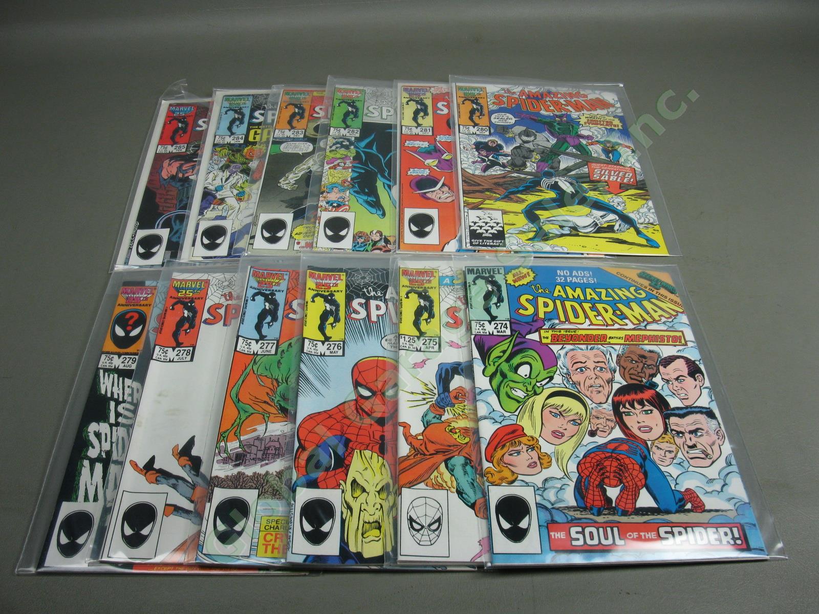 124 Marvel Amazing Spiderman Lot Runs 171-297 329-332 #265 1st App Silver Sable! 9