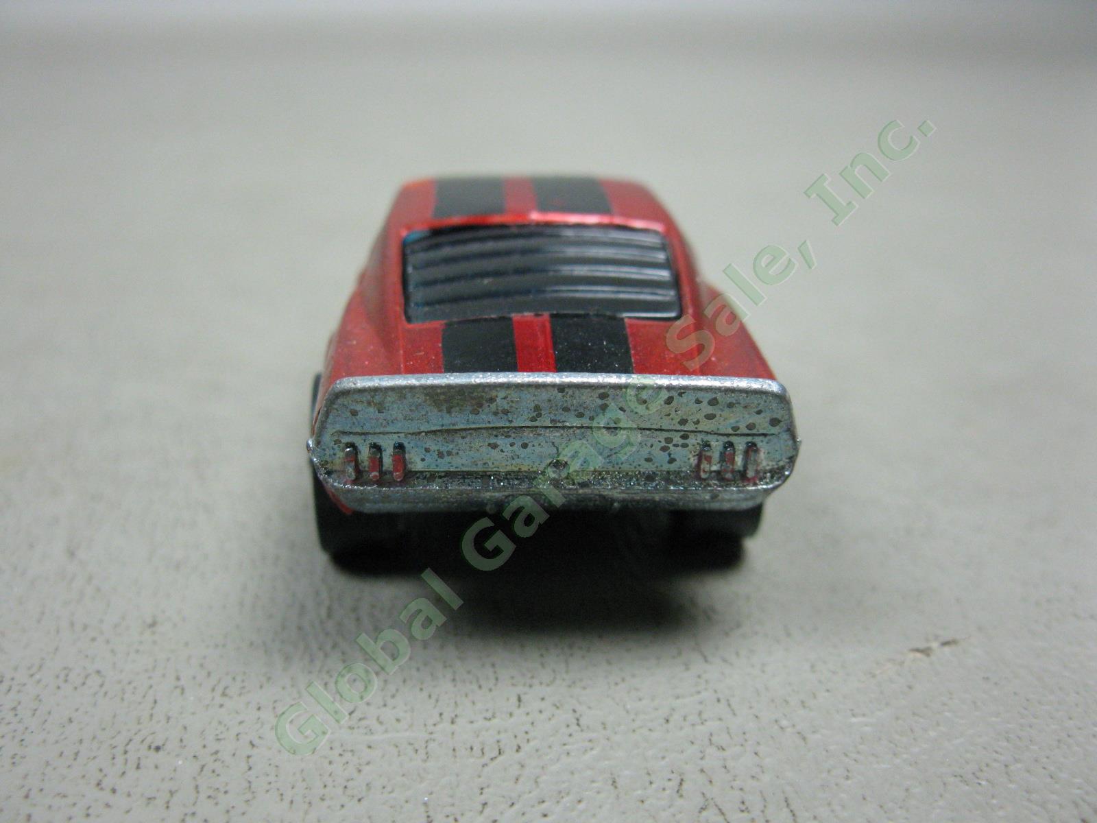 1969 Hotwheels Redline Spoiler Mustang Boss Hoss Red Hong Kong W/ Button / Badge 4
