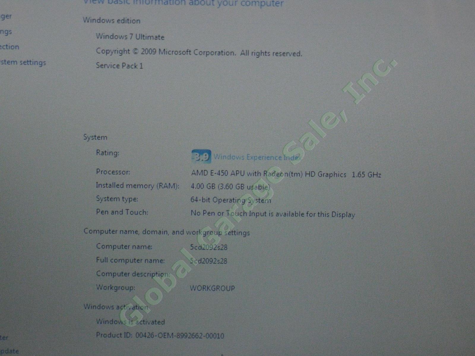 HP 3115m 11.6" Notebook Laptop 1.65GHz 4GB 320GB Windows 7 Ultimate Beats Audio 3