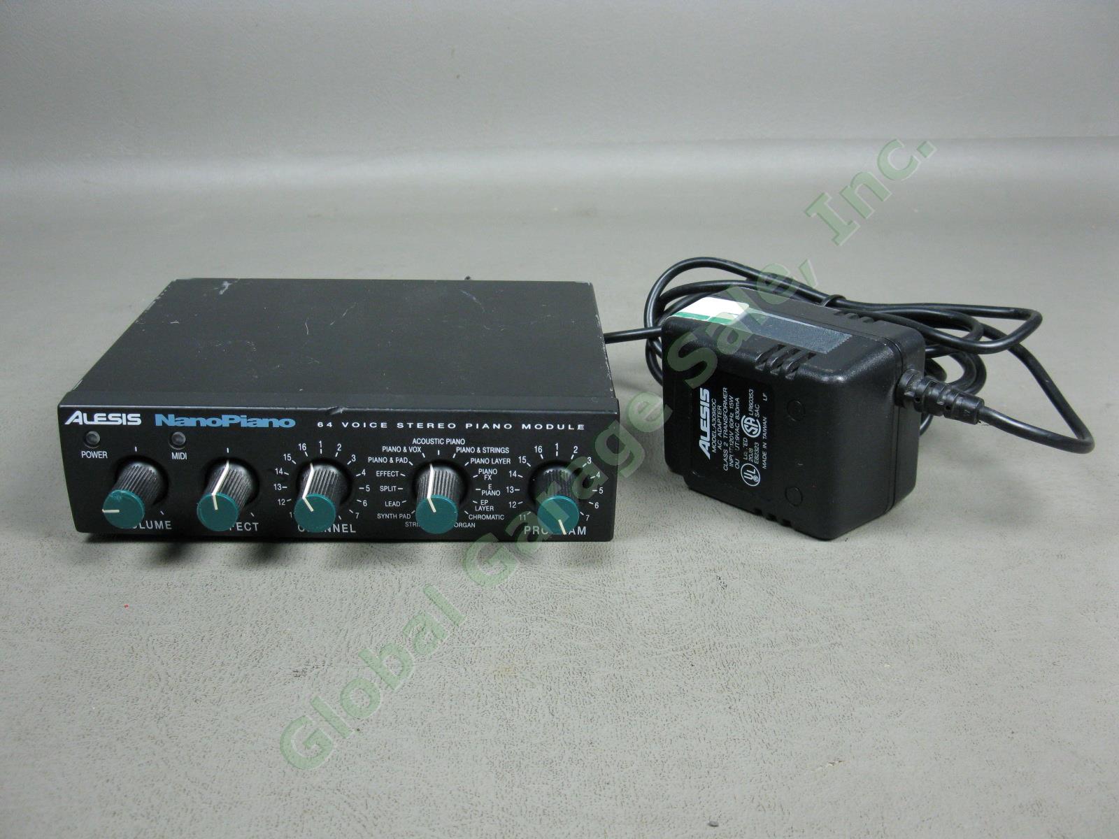 Alesis Nano Piano 64 Voice Stereo MIDI QS Keyboard Synth Module + AC Adapter Lot