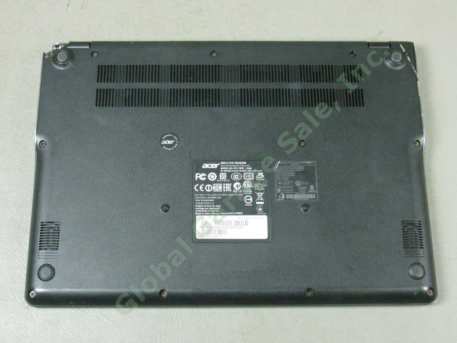 Acer Chromebook Netbook Laptop C720 11.6" 1.4GHz 4GB 16GB See Description NO RES 6