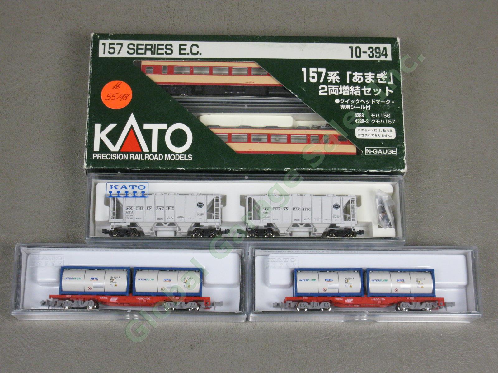 NIB Kato N Train Lot 10-394 Amagi 157 Passenger Cars 8042-2 Container Wagons ++