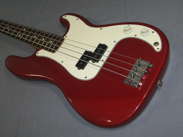 Red Fender Precision Electric 4 String Bass W/Soft Case 1