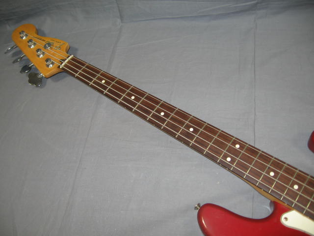 Red Fender Precision Electric 4 String Bass W/Soft Case 3