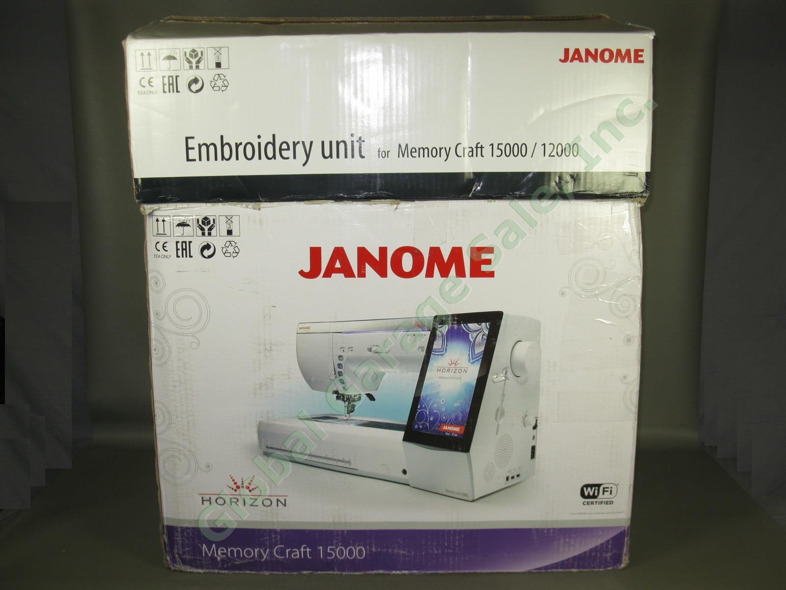 Janome Horizon Memory Craft MC 15000 Sewing Embroidery Machine 2 HOURS! Vers 3.0