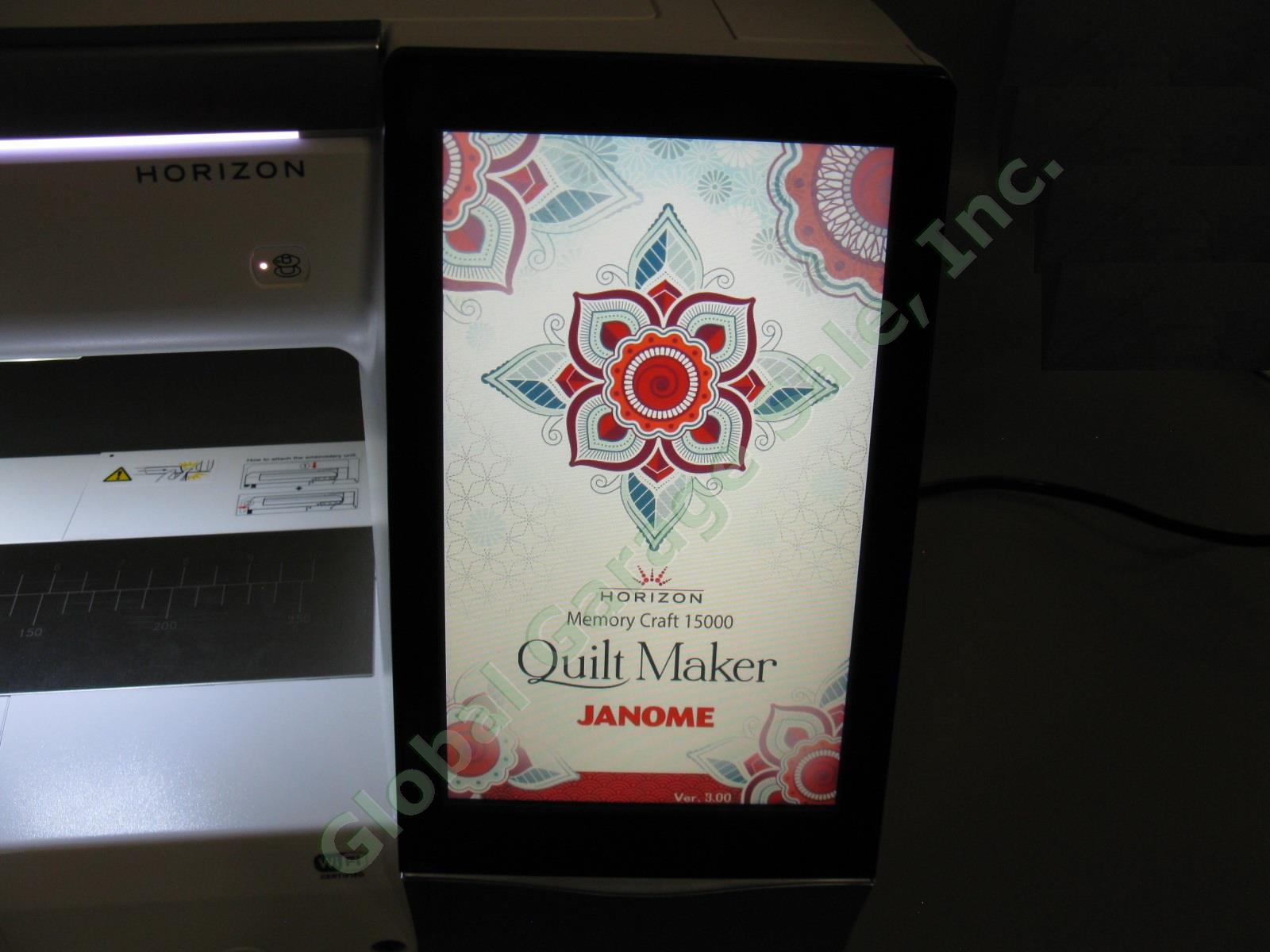 Janome Horizon Memory Craft MC 15000 Sewing Embroidery Machine 2 HOURS! Vers 3.0 5