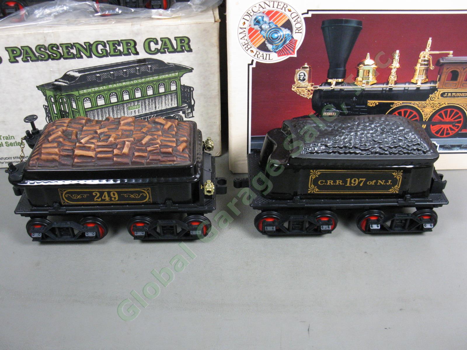 7 Vintage Jim Beam Whiskey Locomotive Train Engine Liquor Decanter Set Lot 1