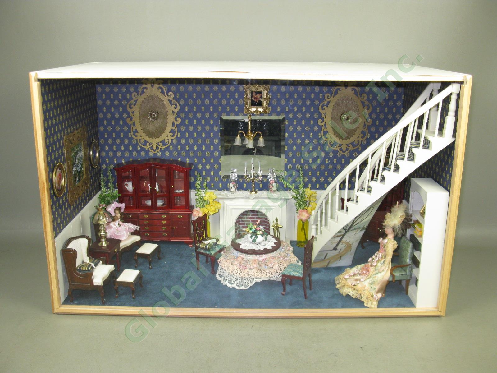Dollhouse Miniature Room Shadow Box Diorama Display Furniture Accessory Set Lot