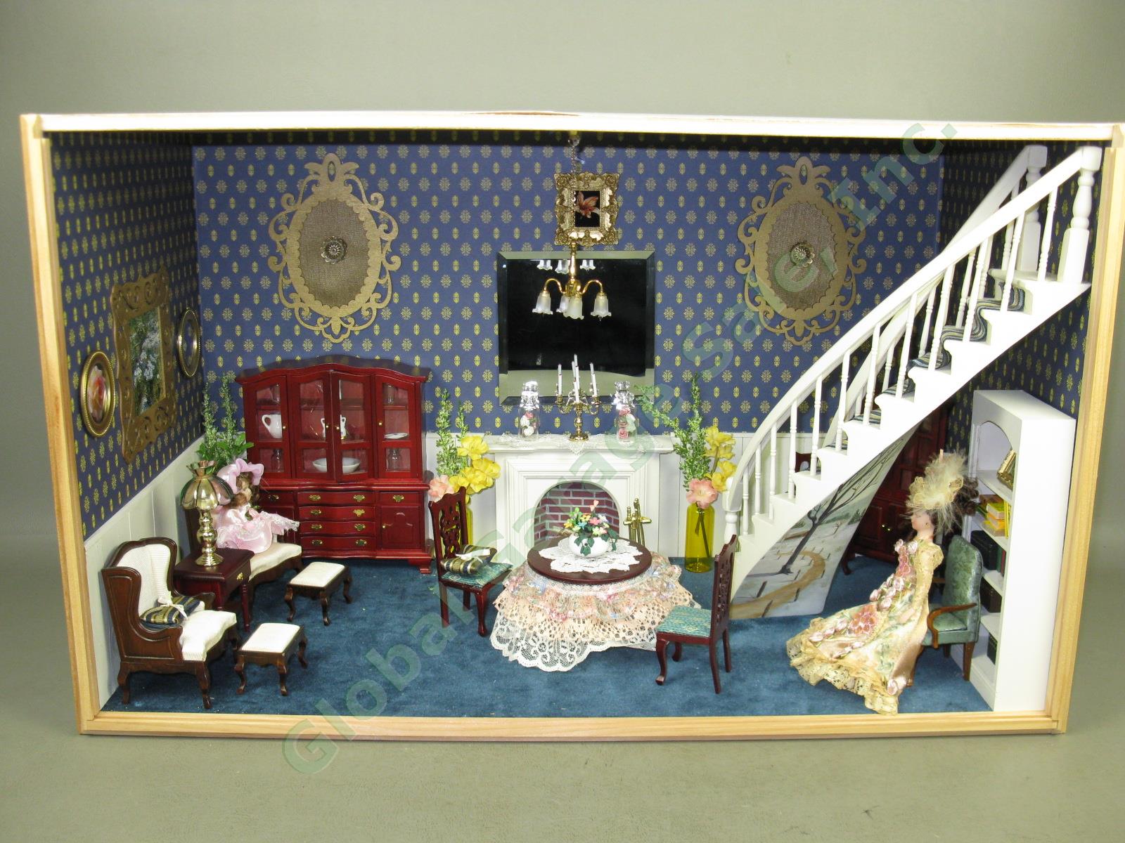 Dollhouse Miniature Room Shadow Box Diorama Display Furniture Accessory Set Lot 1