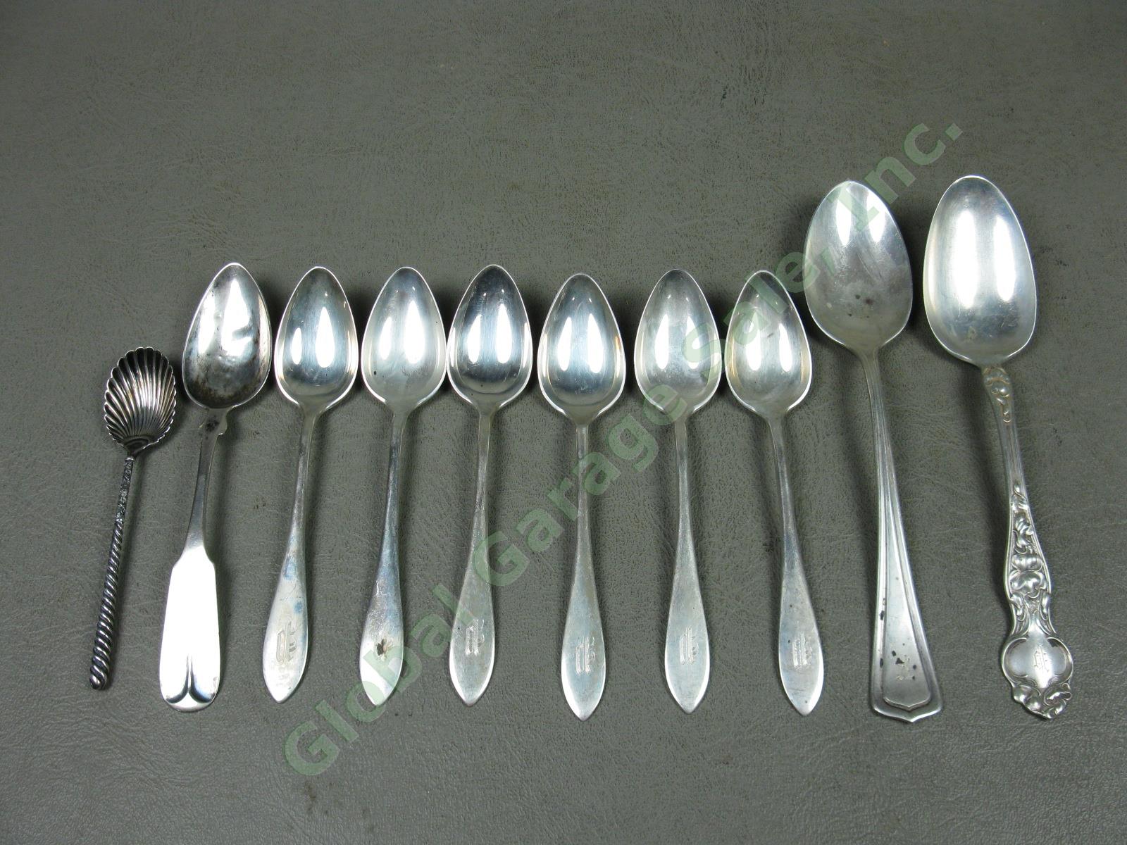 10 Vtg Sterling Silver Flatware Spoon Lot Lunt Wallace Dominick & Haff Set 7.5oz