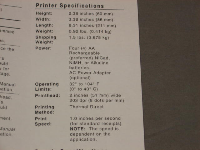 Monarch Paxar 6015 Palm III PDA Thermal Printer Lot 10
