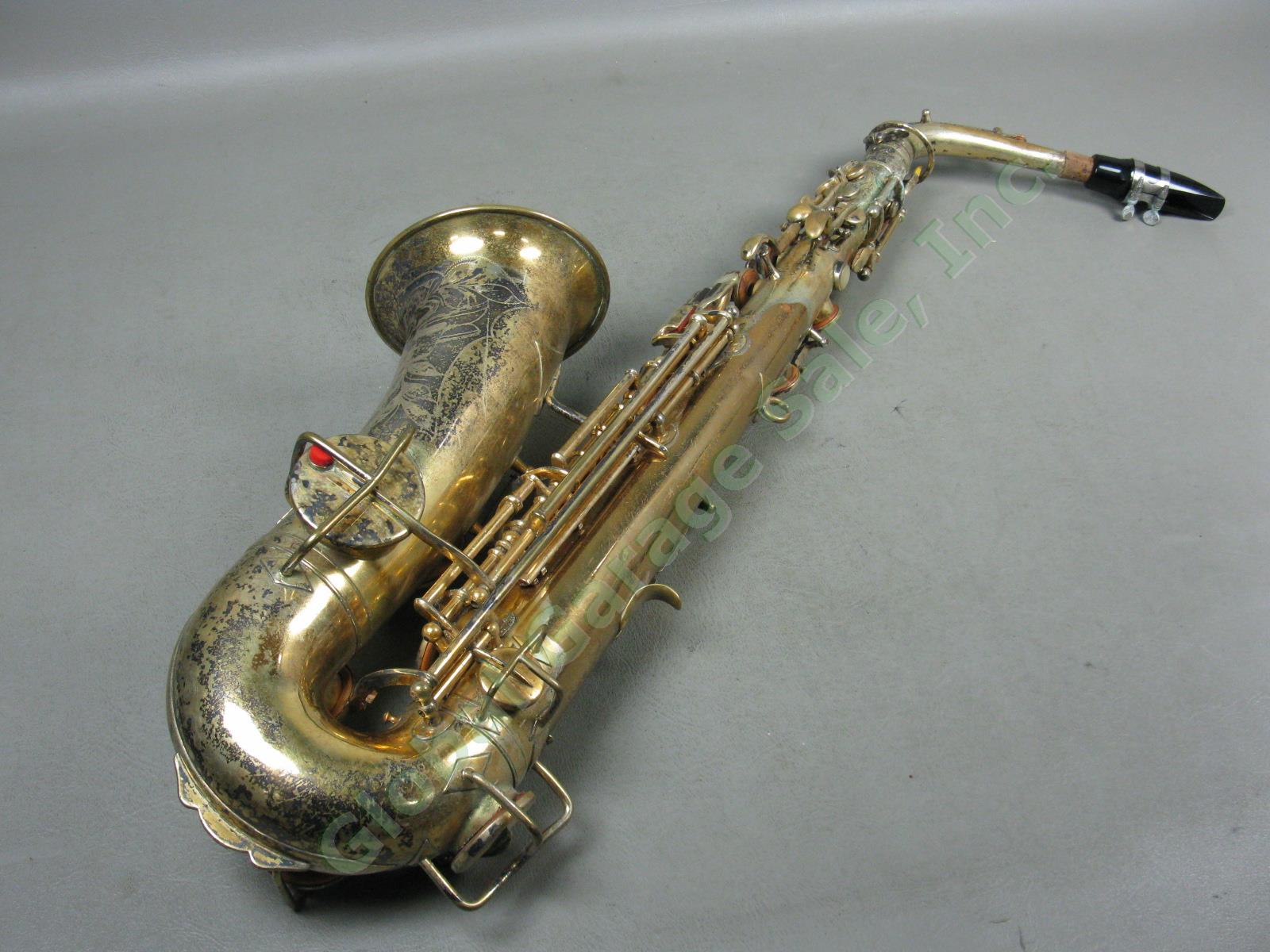 Vtg 1924/1925 Buescher True Tone Low Pitch Saxophone Serial #156390
 W/ Case Lot 1