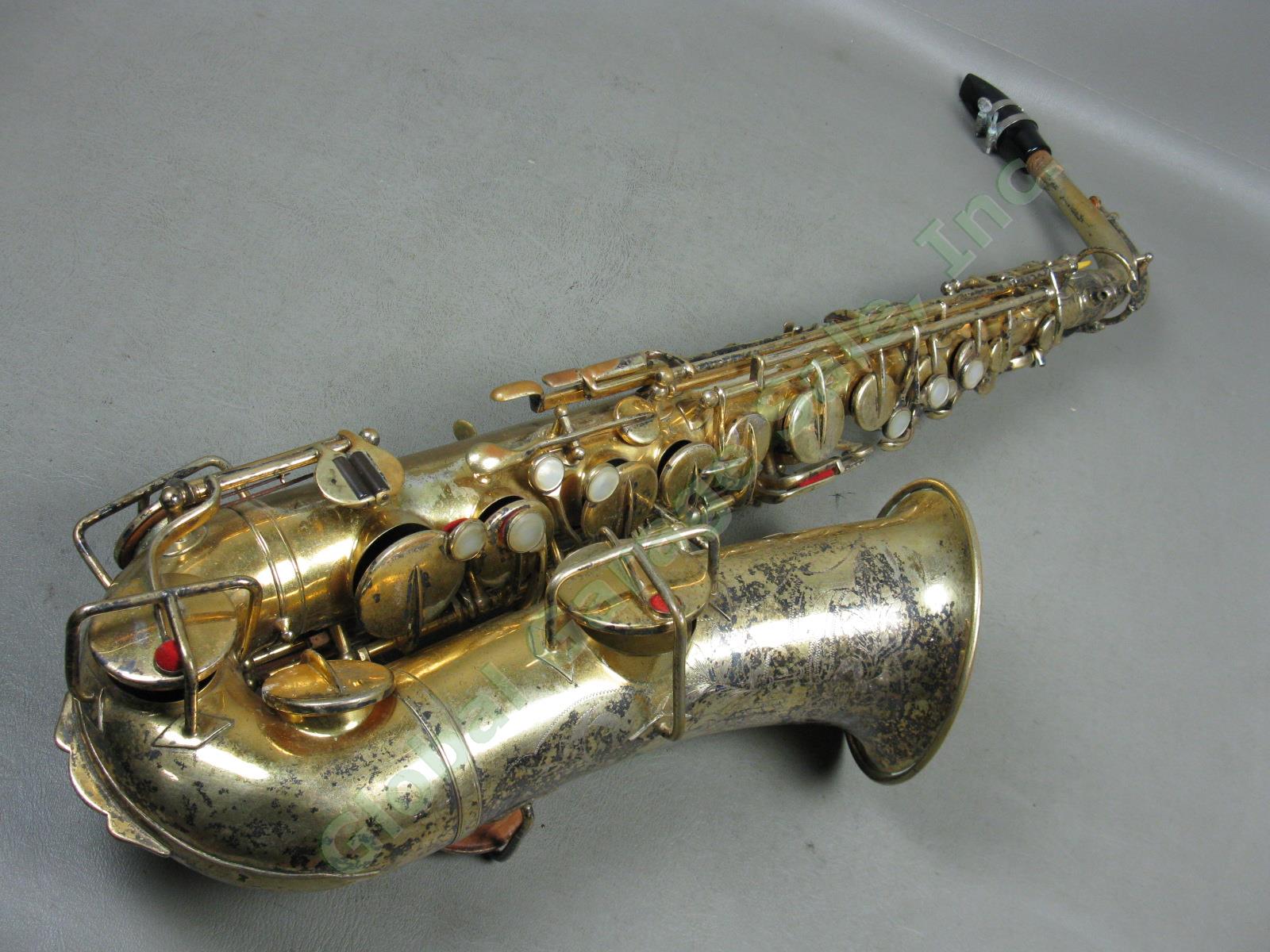 Vtg 1924/1925 Buescher True Tone Low Pitch Saxophone Serial #156390
 W/ Case Lot 3