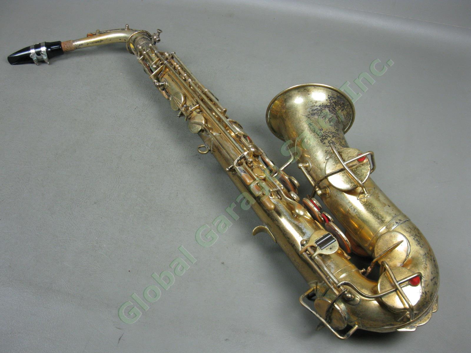 Vtg 1924/1925 Buescher True Tone Low Pitch Saxophone Serial #156390
 W/ Case Lot 4