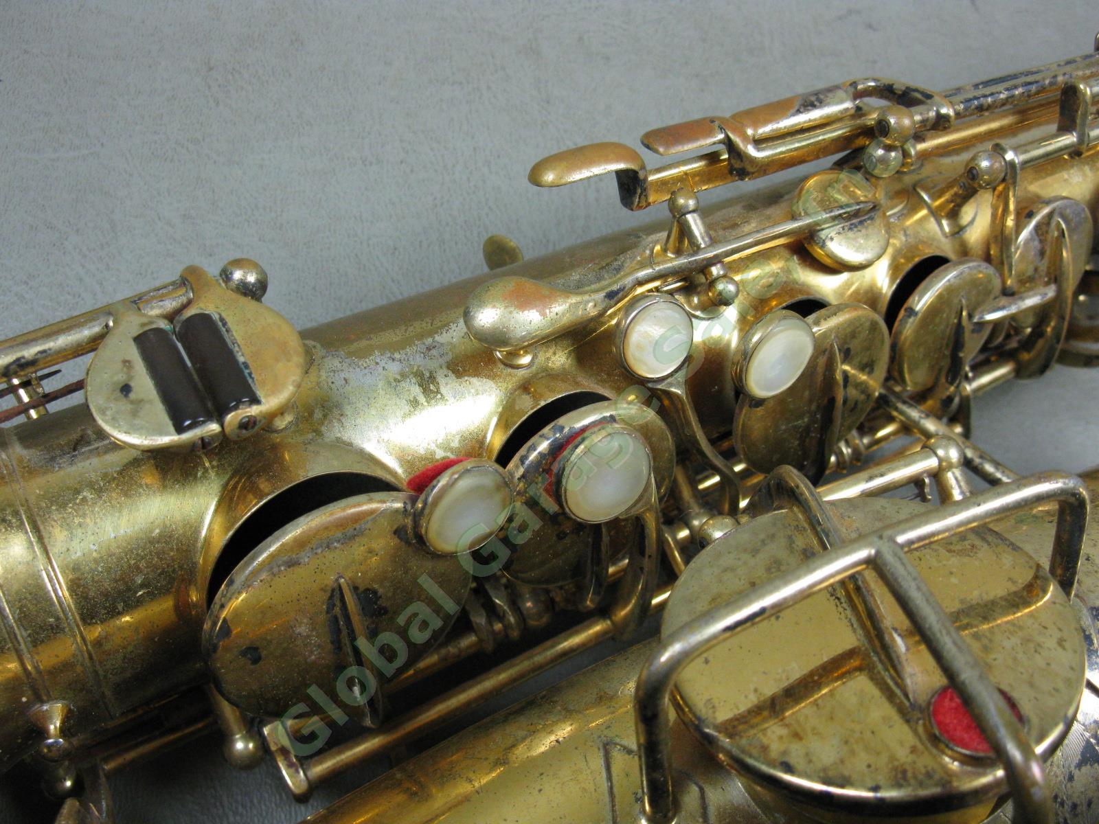 Vtg 1924/1925 Buescher True Tone Low Pitch Saxophone Serial #156390
 W/ Case Lot 9