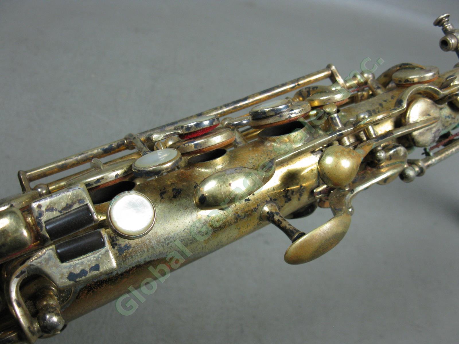 Vtg 1924/1925 Buescher True Tone Low Pitch Saxophone Serial #156390
 W/ Case Lot 10