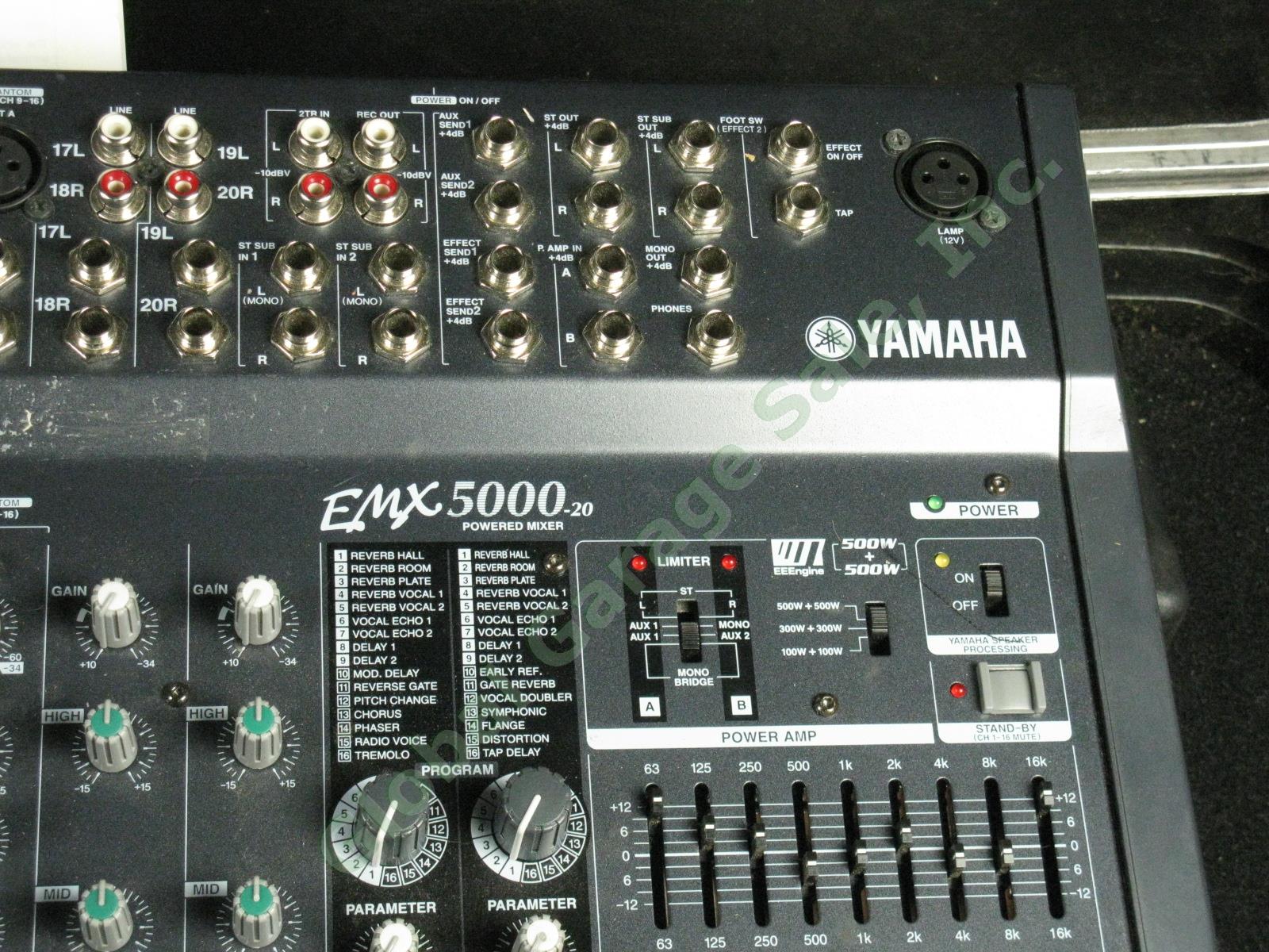 Yamaha EMX-5000-20 20-Channel 1000W Powered PA Mixer w/ SKB Travel Case VG COND! 2