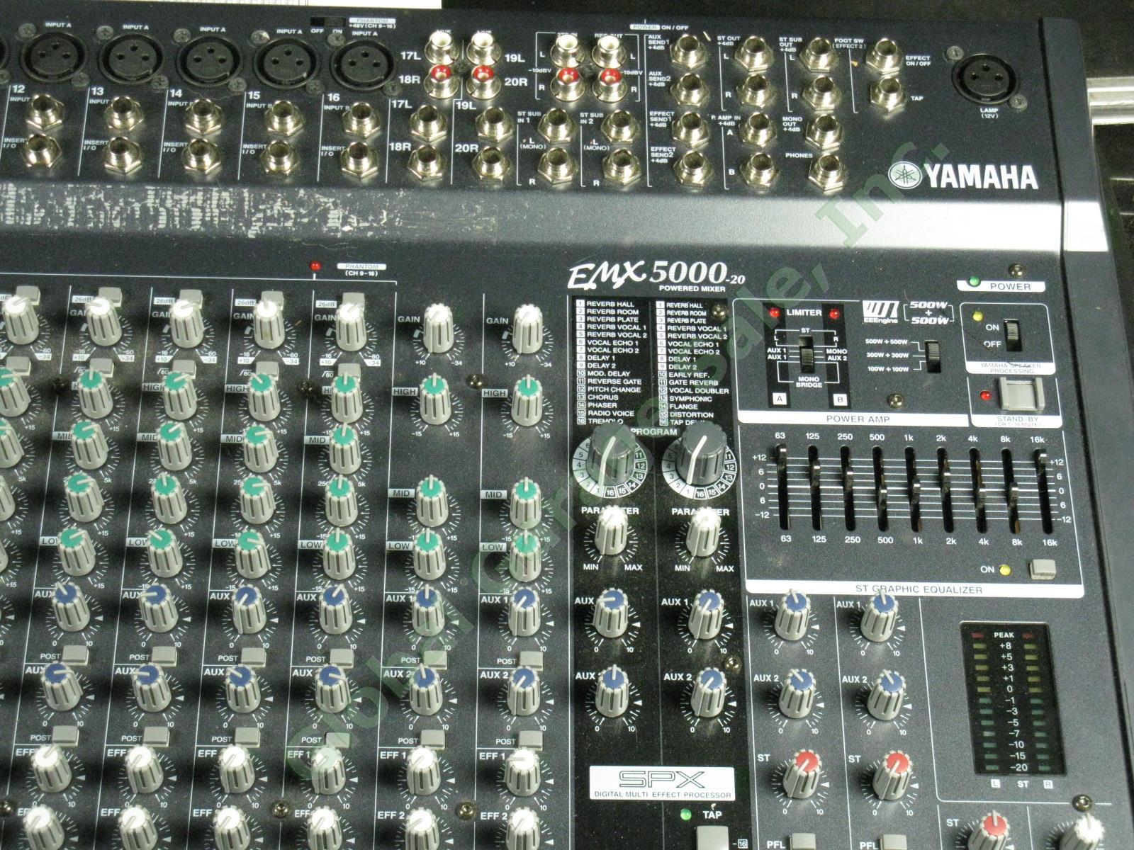Yamaha EMX-5000-20 20-Channel 1000W Powered PA Mixer w/ SKB Travel Case VG COND! 5