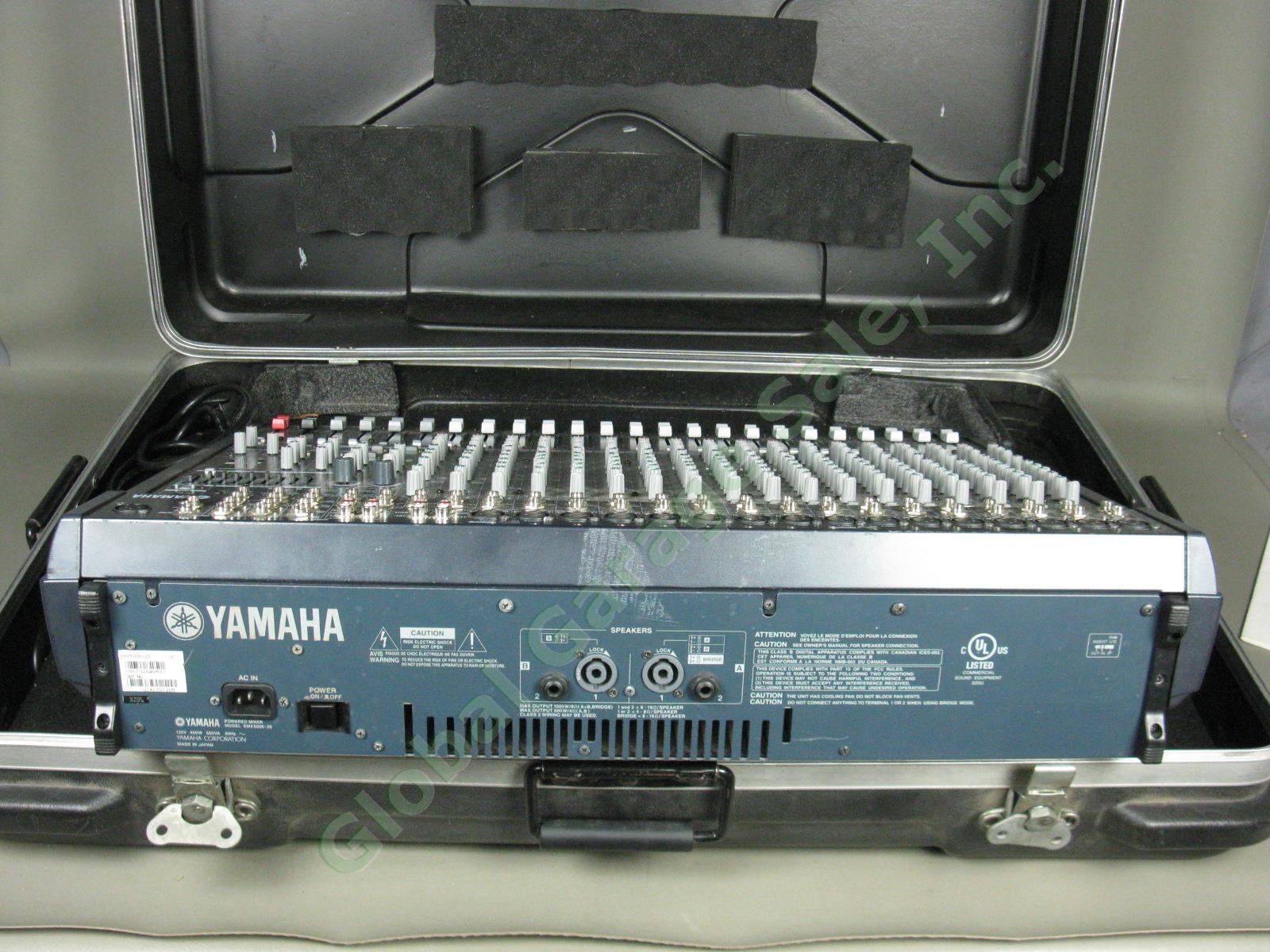 Yamaha EMX-5000-20 20-Channel 1000W Powered PA Mixer w/ SKB Travel Case VG COND! 7