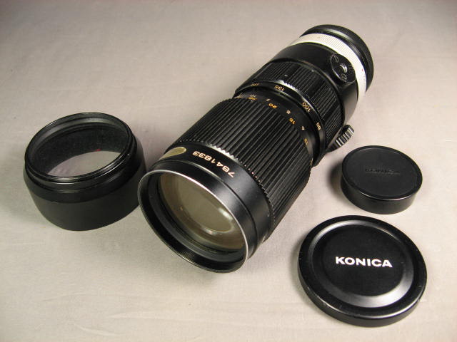 Konica Hexanon 80-200mm 3.5 Zoom + AR 200mm Camera Lens 1