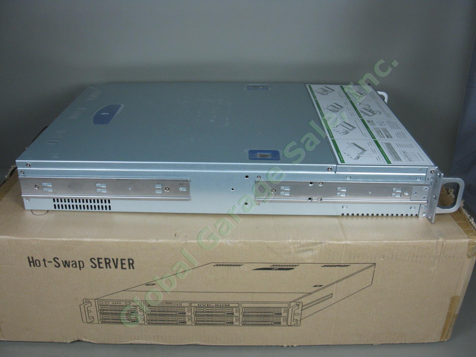 NEW In Box 2U 8-Bay Hot Swap Server Case 8 HDD Hard Drive Trays Slim CD-ROM FDD 3