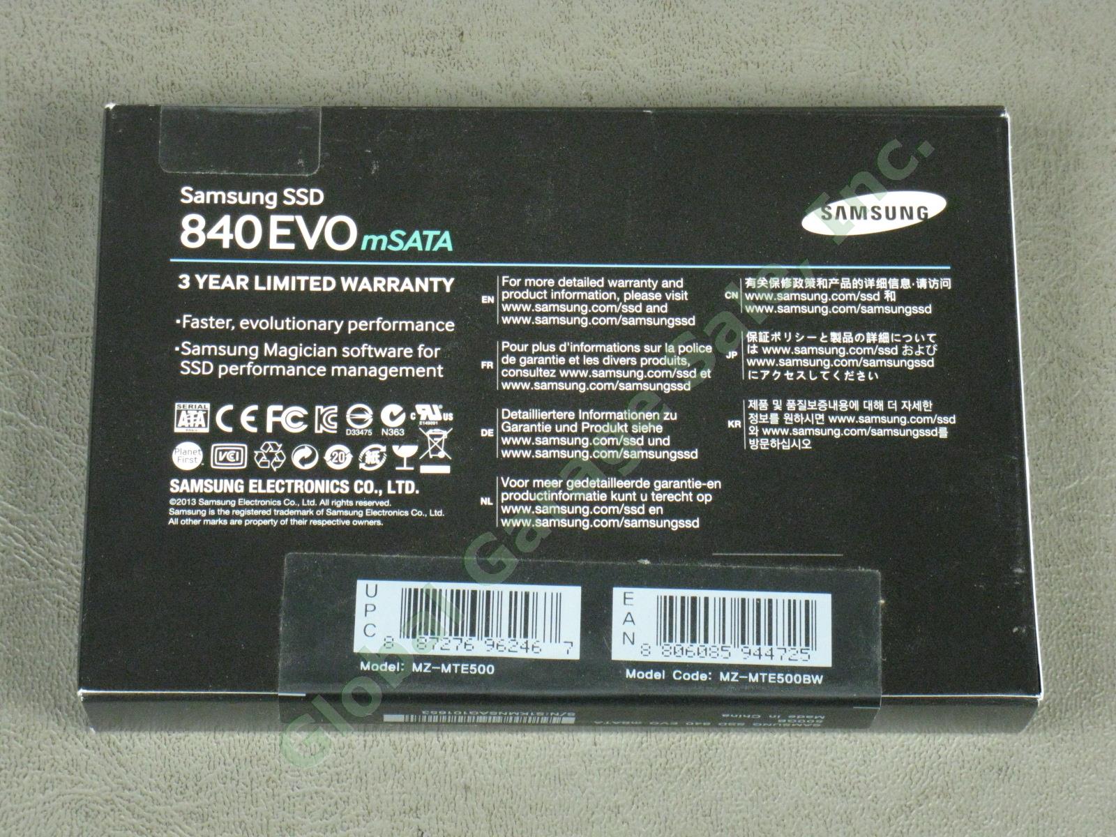 NEW Samsung 840EVO 840 EVO mSATA 500GB SSD Solid State Hard Drive MZ-MTE500BW 1
