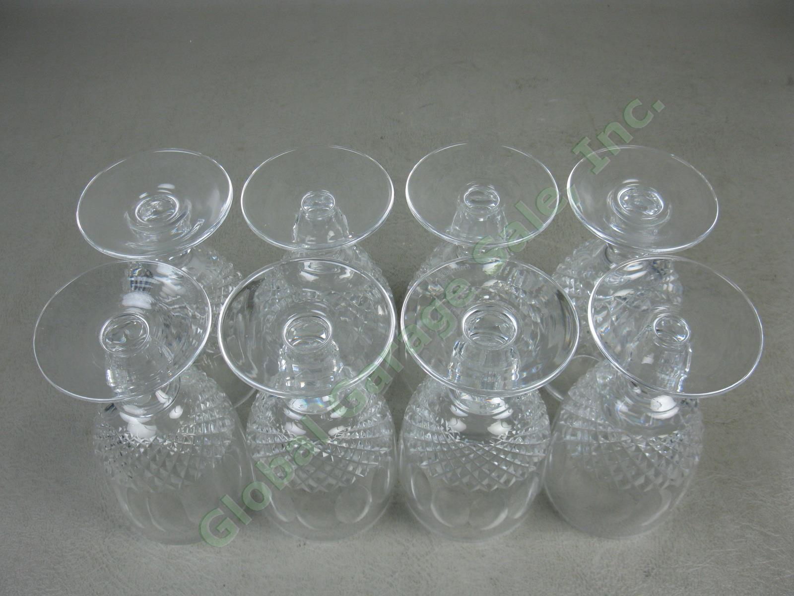 8 Waterford Cut Lead Crystal Colleen Claret Red Wine Glasses Set Lot 4-3/4" Tall 2