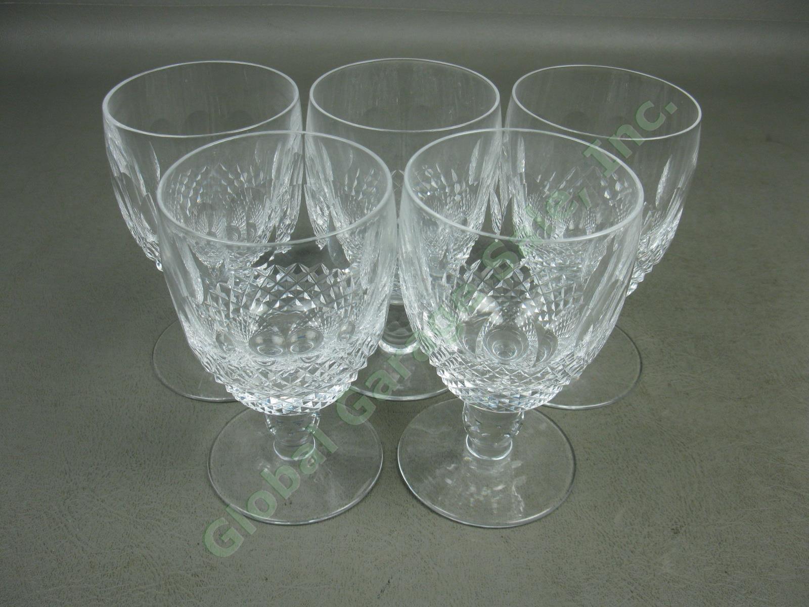 5 Waterford Cut Lead Crystal Colleen Water Goblet Glasses Set Lot 5-1/4" Tall NR