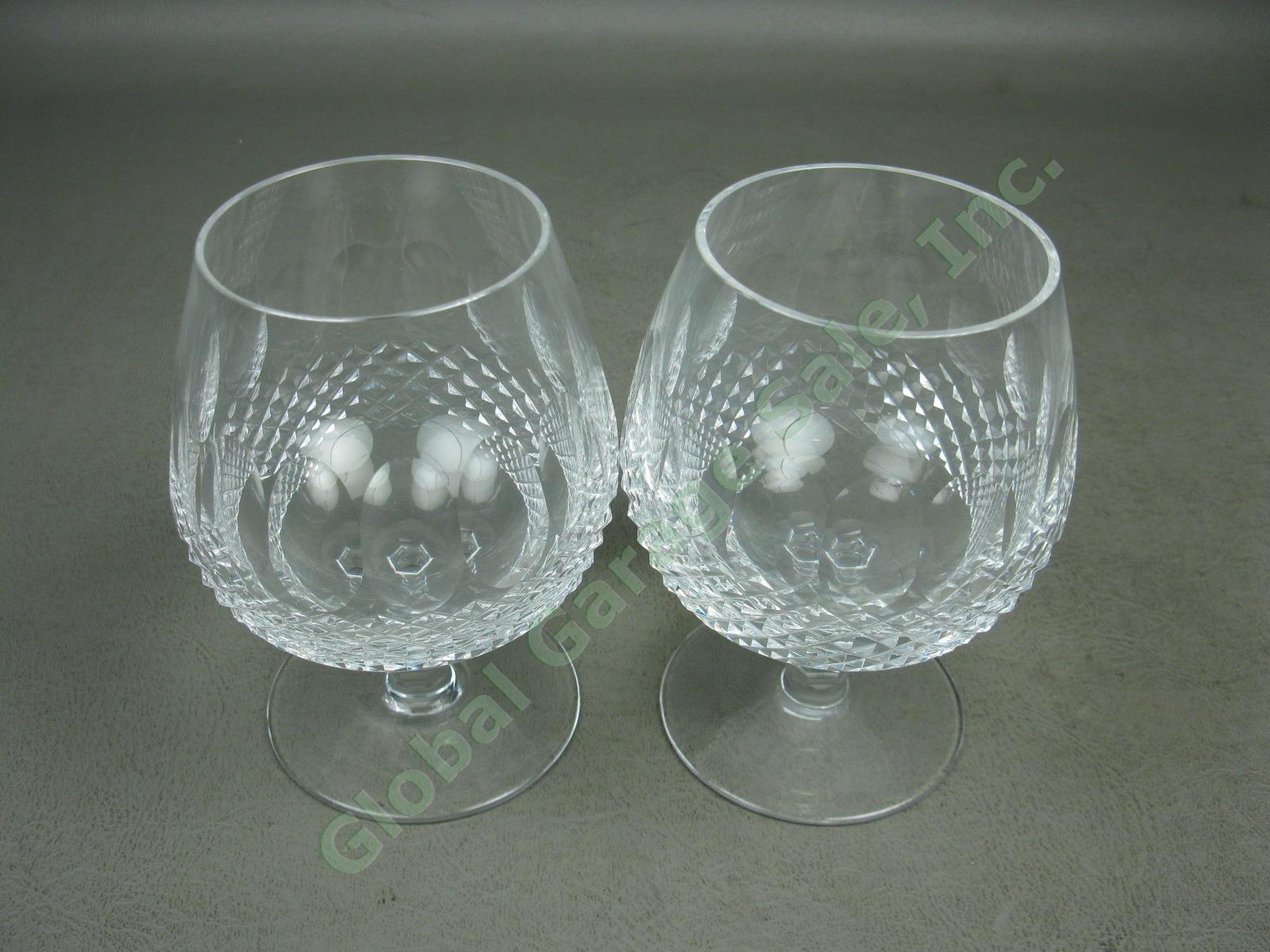 2 Waterford Cut Lead Crystal Colleen Brandy Snifter Glasses Set Lot 5-1/8" Tall