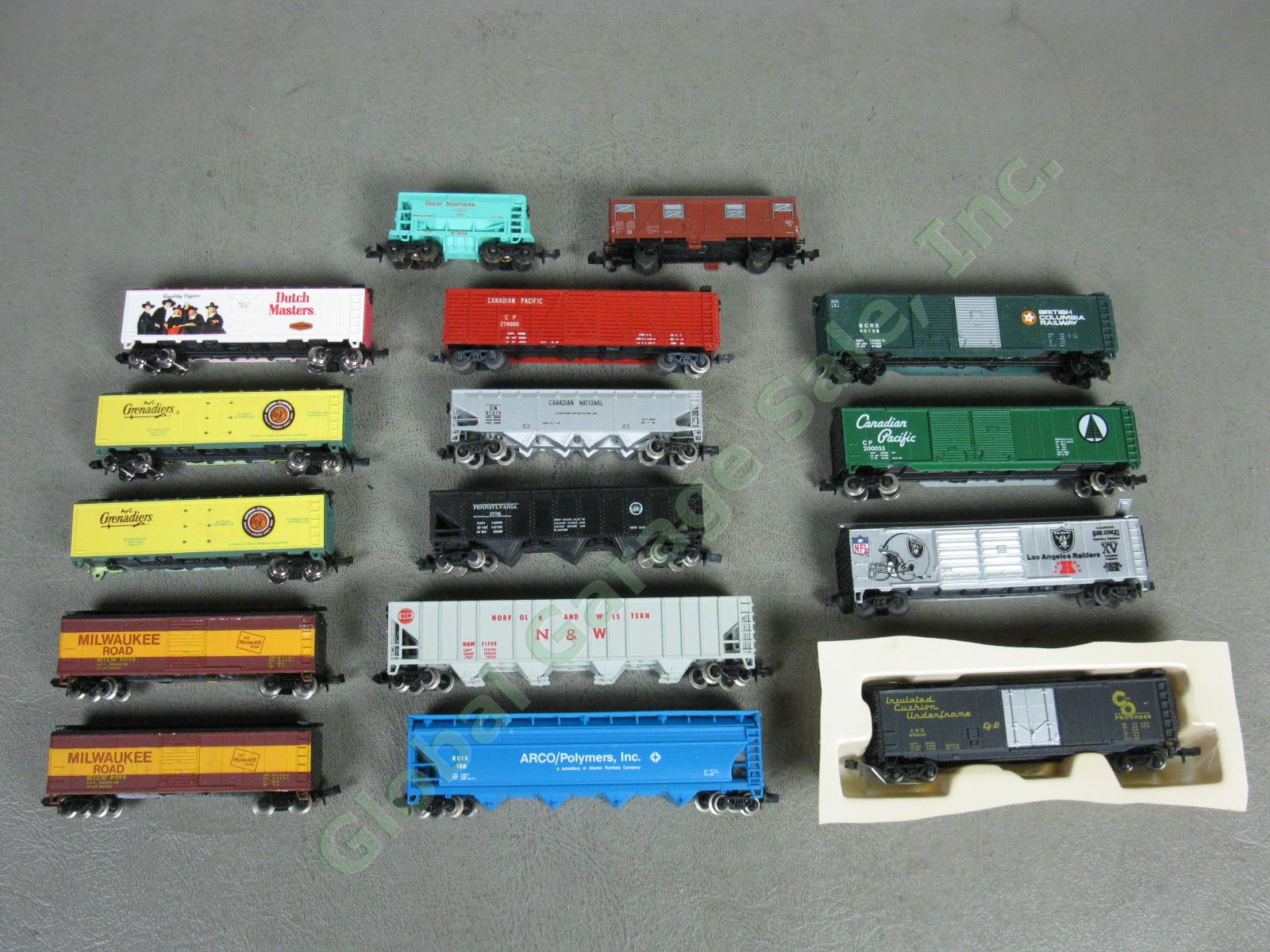 16 N-Scale Train Car Lot Box Stock Hopper Reefer Atlas Life-Like N&W CN GN MILW