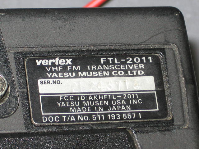 Vertex FTL-2011 VHF 16 Channel Scanning Mobile Radio NR 5