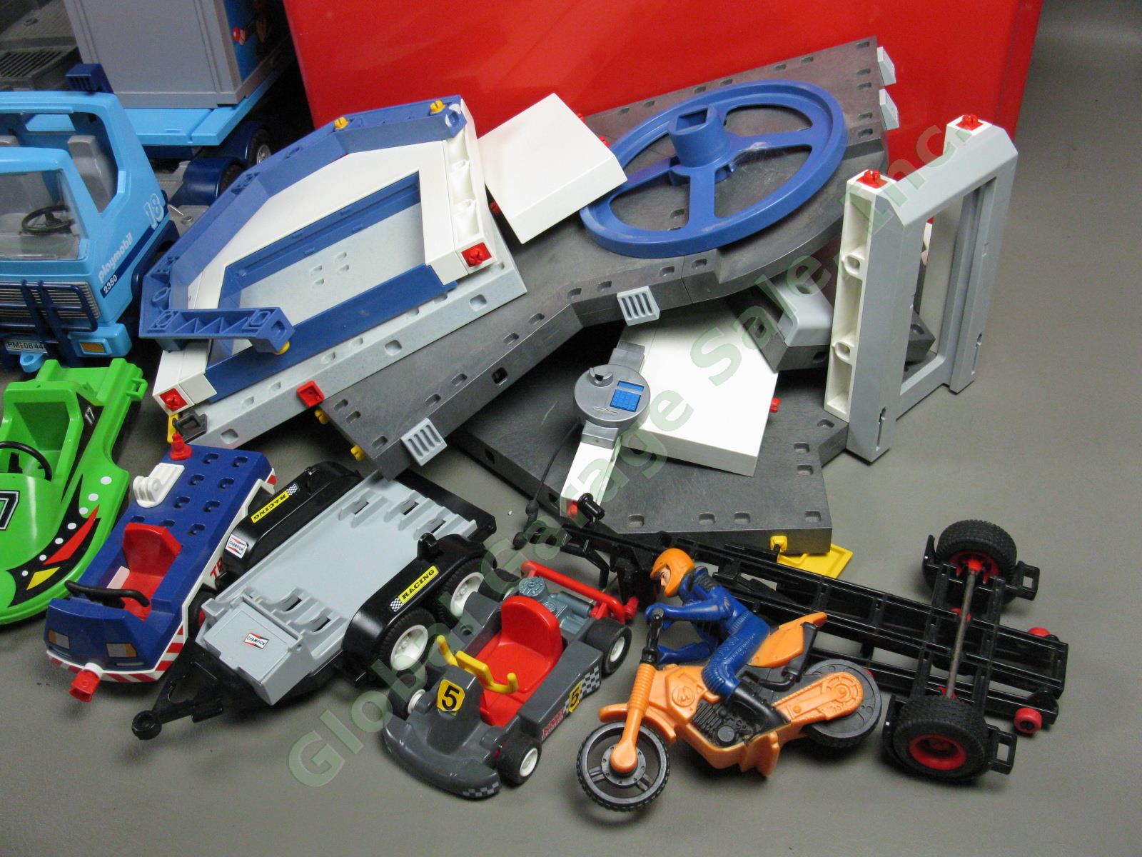23 lbs Geobra Playmobil Toy Collection Lot Set Airplane Pirate Ship Race Cars NR 4