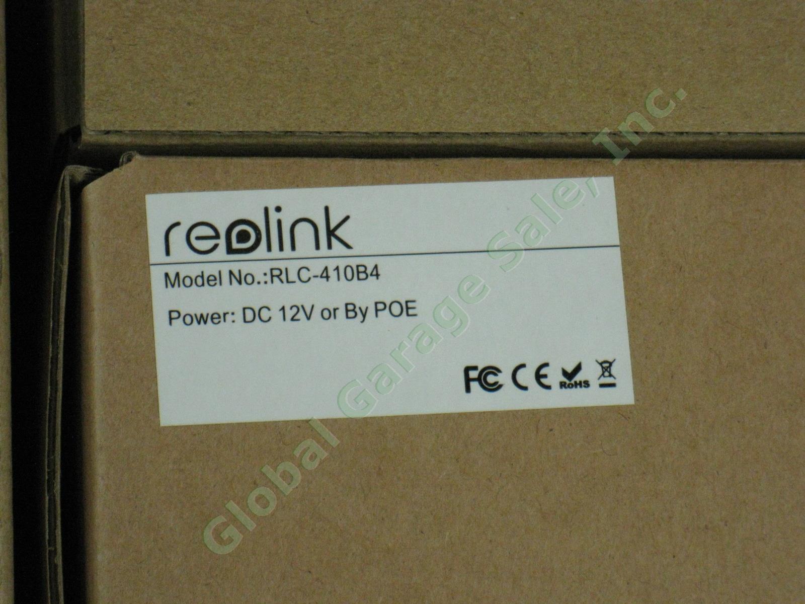 NEW Reolink RLK8-410B4 8CH 4MP PoE 4-Camera 2TB HDD Security System HD 2560x1440 8
