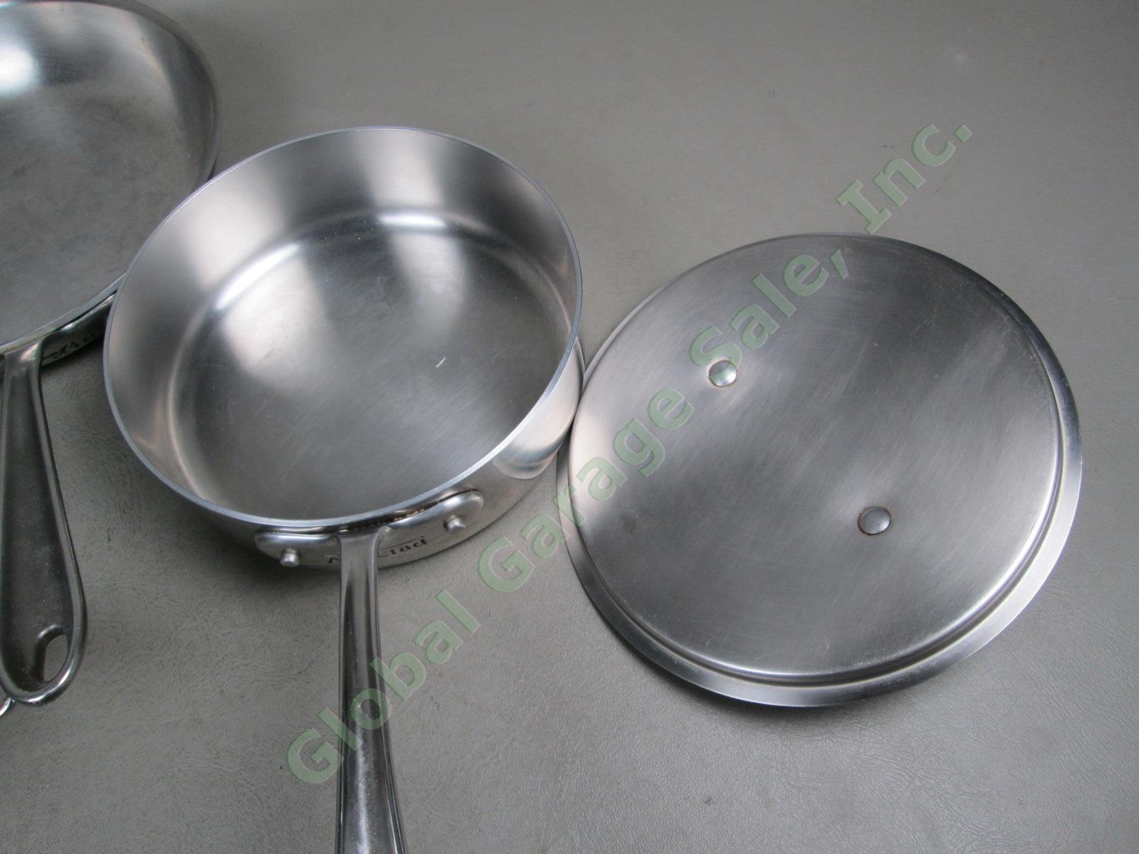 All-Clad Stainless Steel Set Lot Skillet Fry Saute Pan +Lid 8.25" 8.5" 10.5" Ltd 1