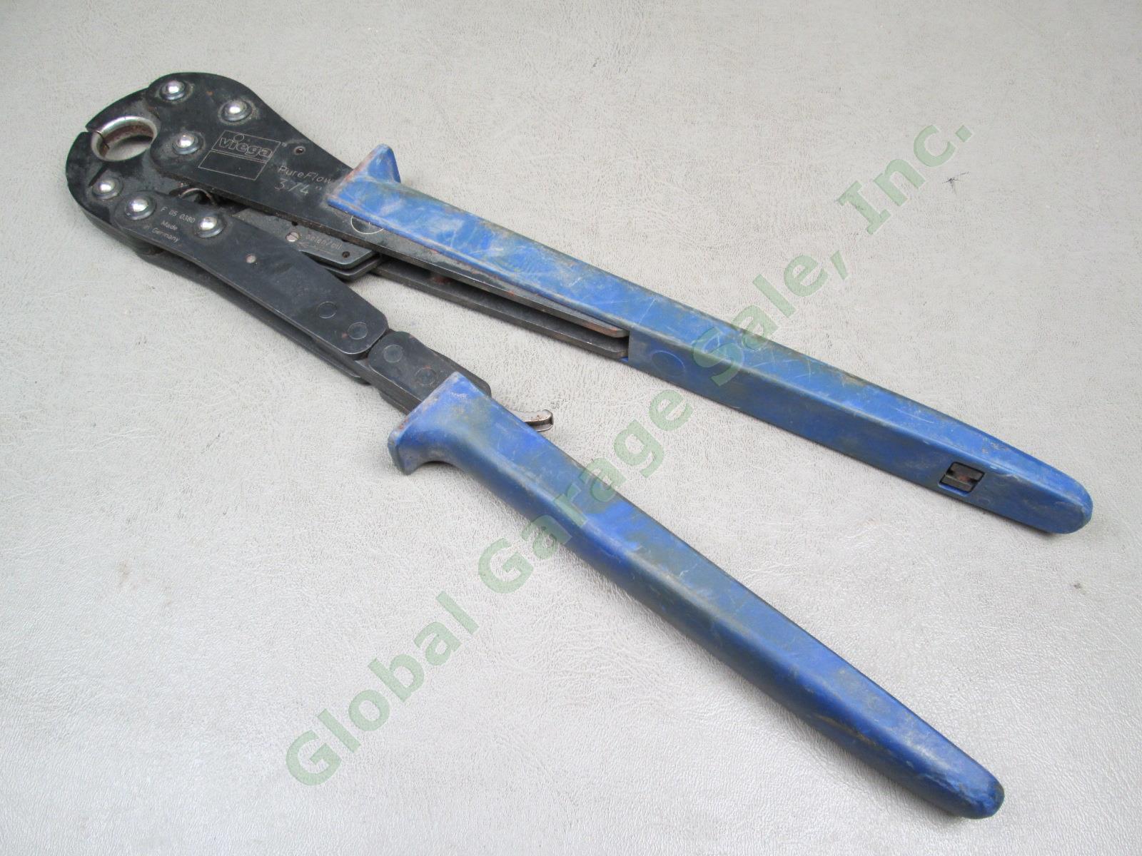 Viega PureFlow 3/4" PEX Press Tool Ratcheting Plumbing Crimper Blue Handle 50040